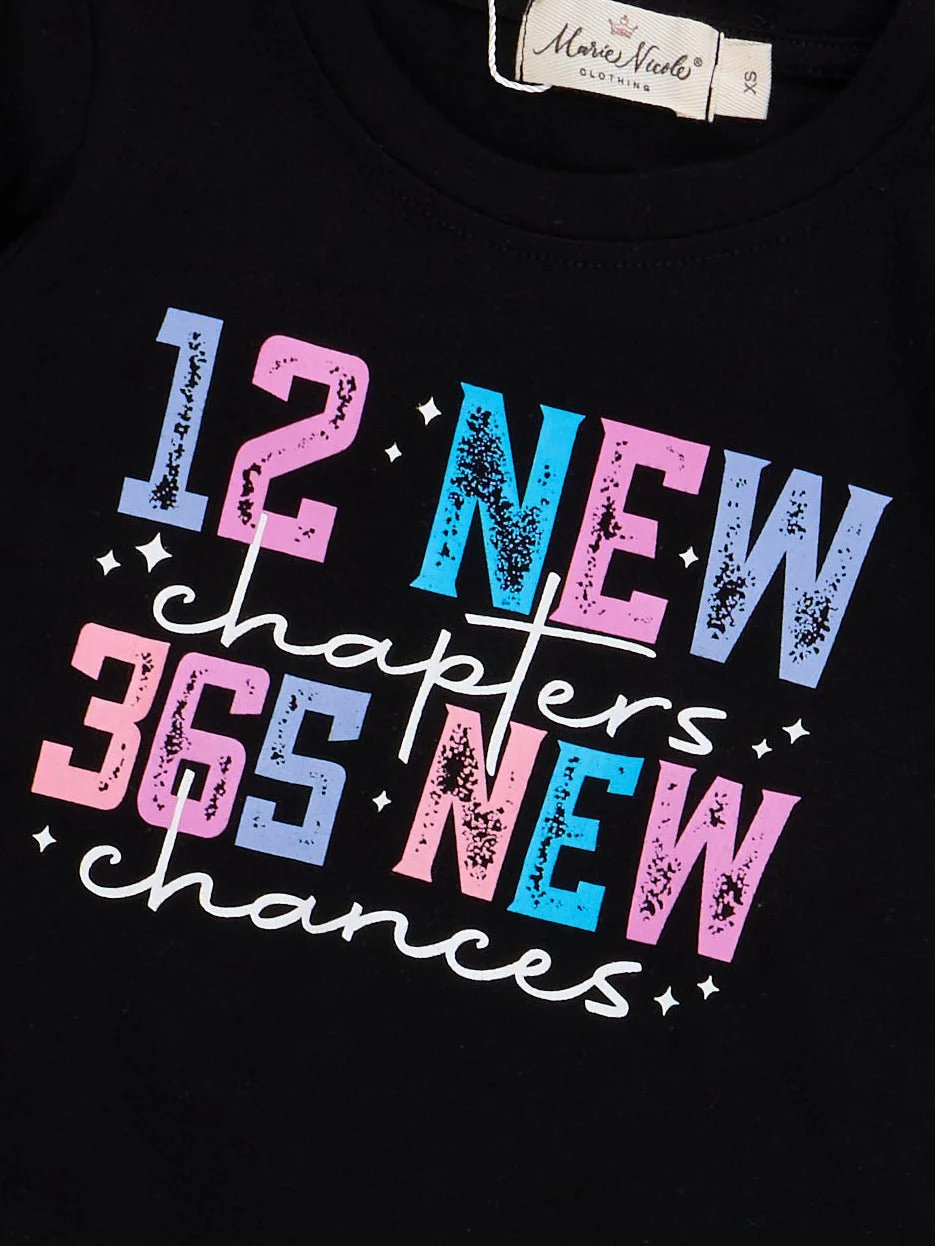 "12 New Chapters, 365 New Chances" Velvet Bell Bottom Outfit - Image 3