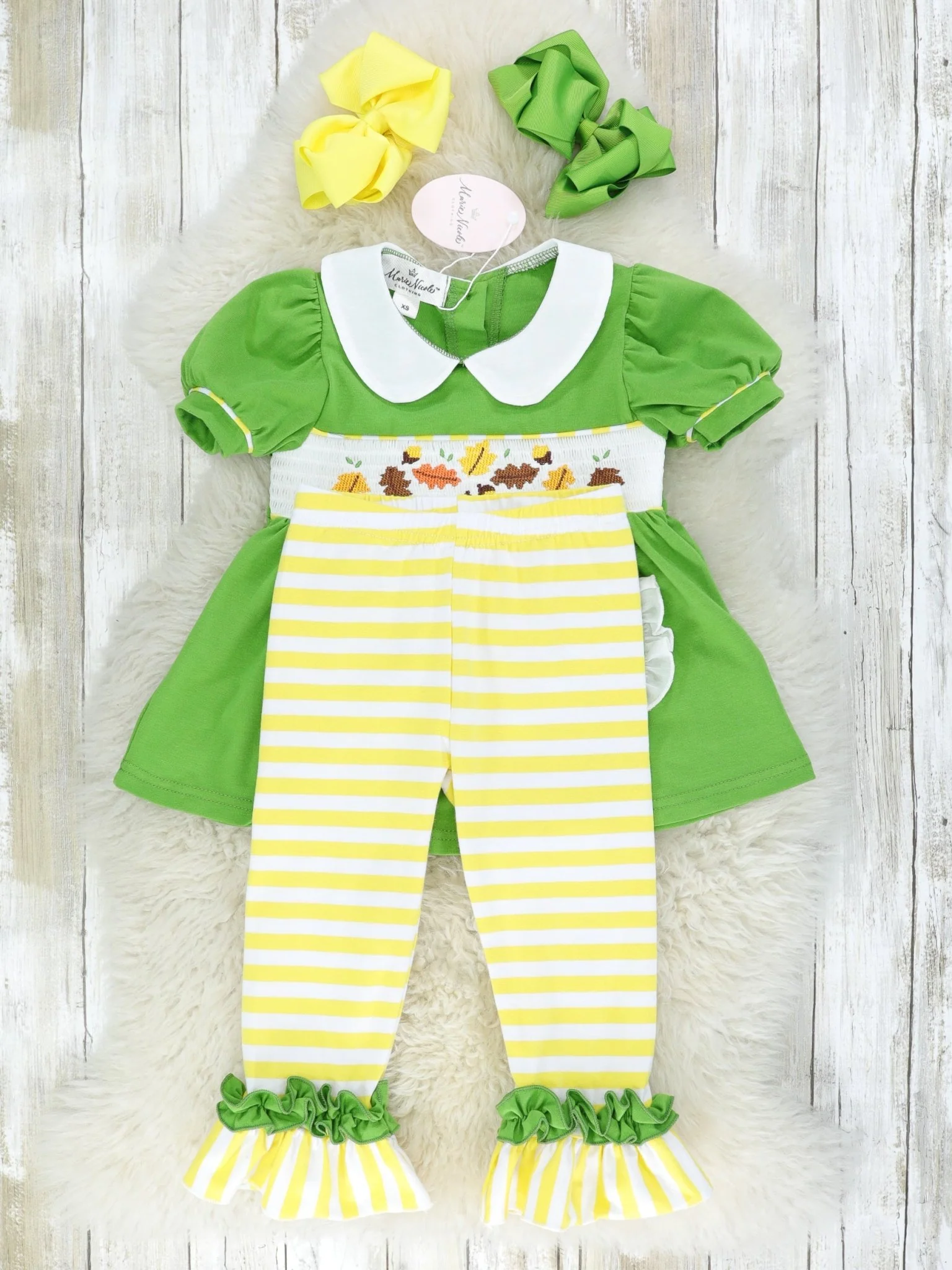 Acorns & Leaves Smocked Outfit - Image 2