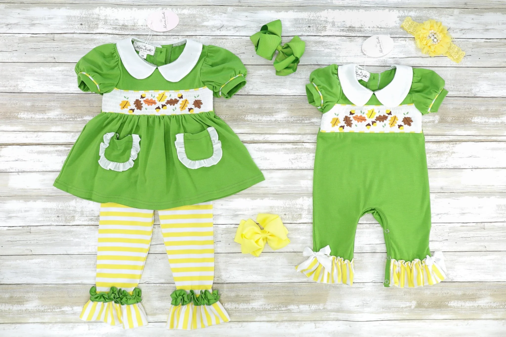 Acorns & Leaves Smocked Outfit - Image 3