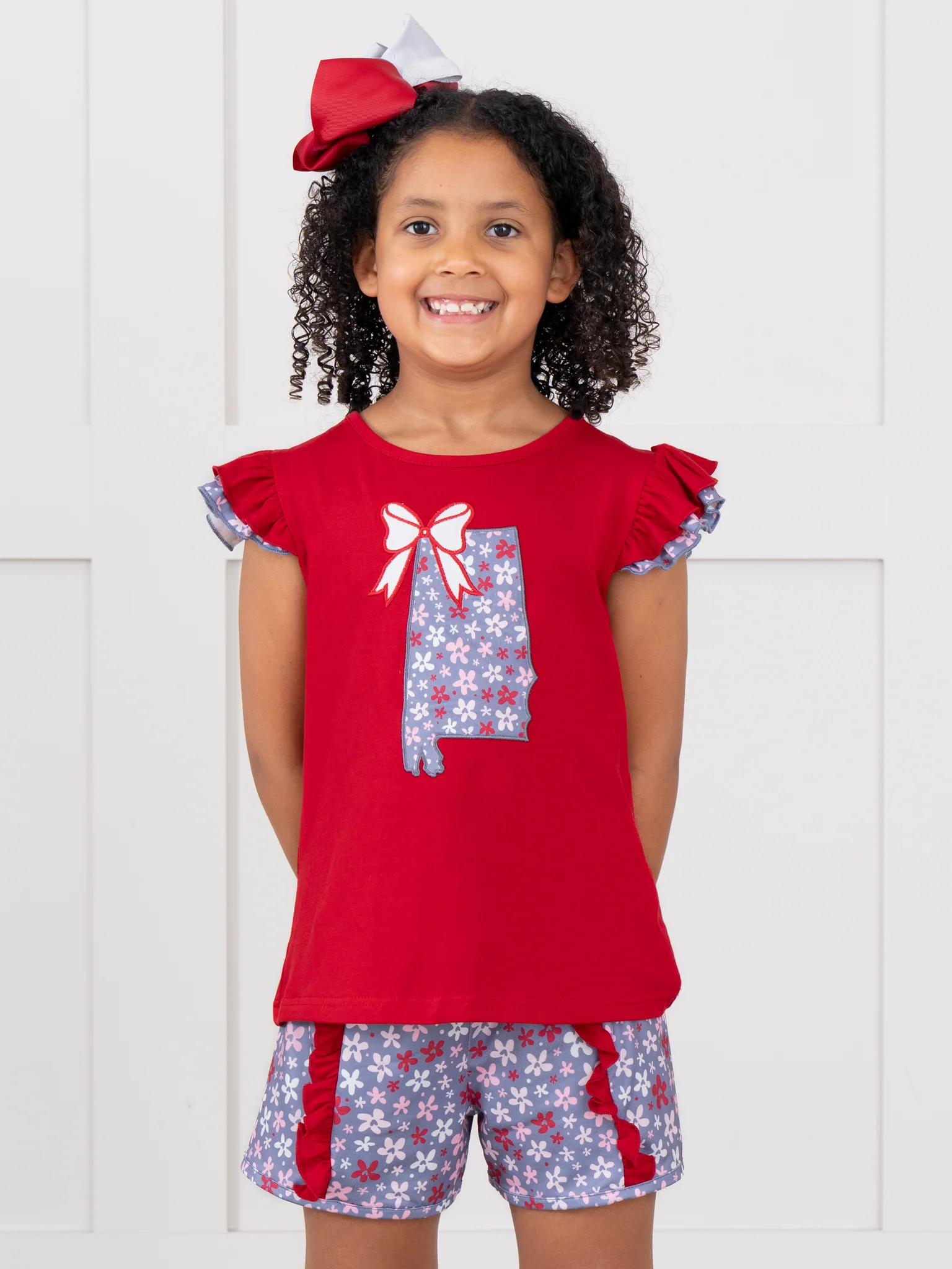 Alabama Embroidered Floral Ruffle Outfit