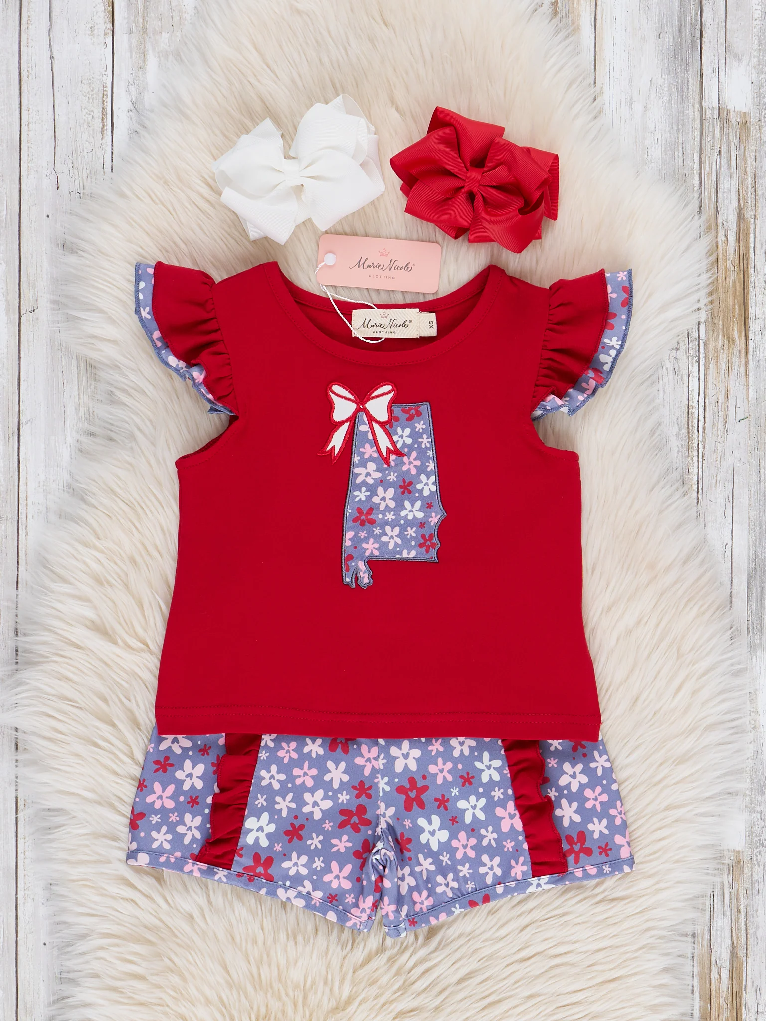 Alabama Embroidered Floral Ruffle Outfit - Image 2