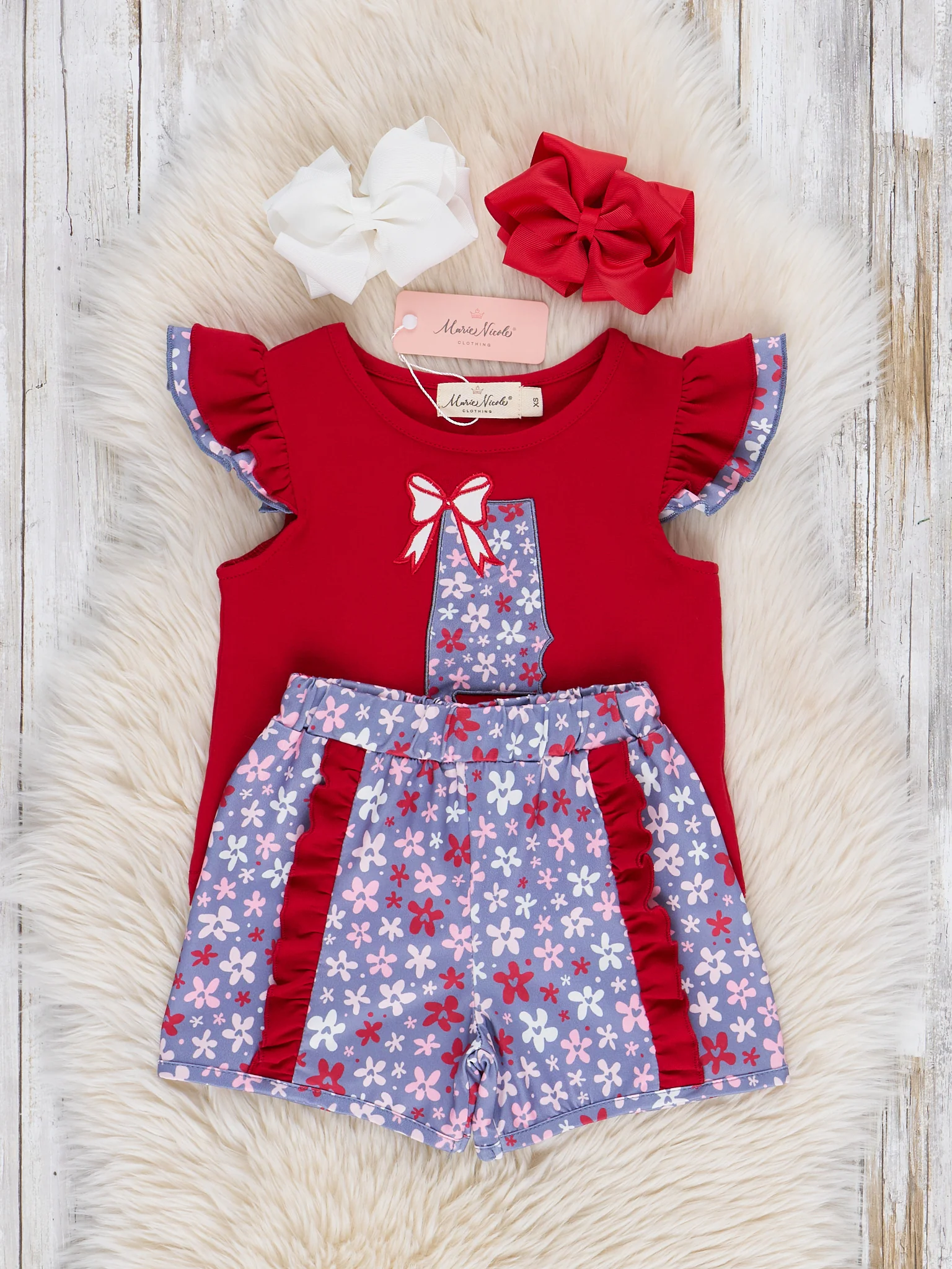 Alabama Embroidered Floral Ruffle Outfit - Image 3