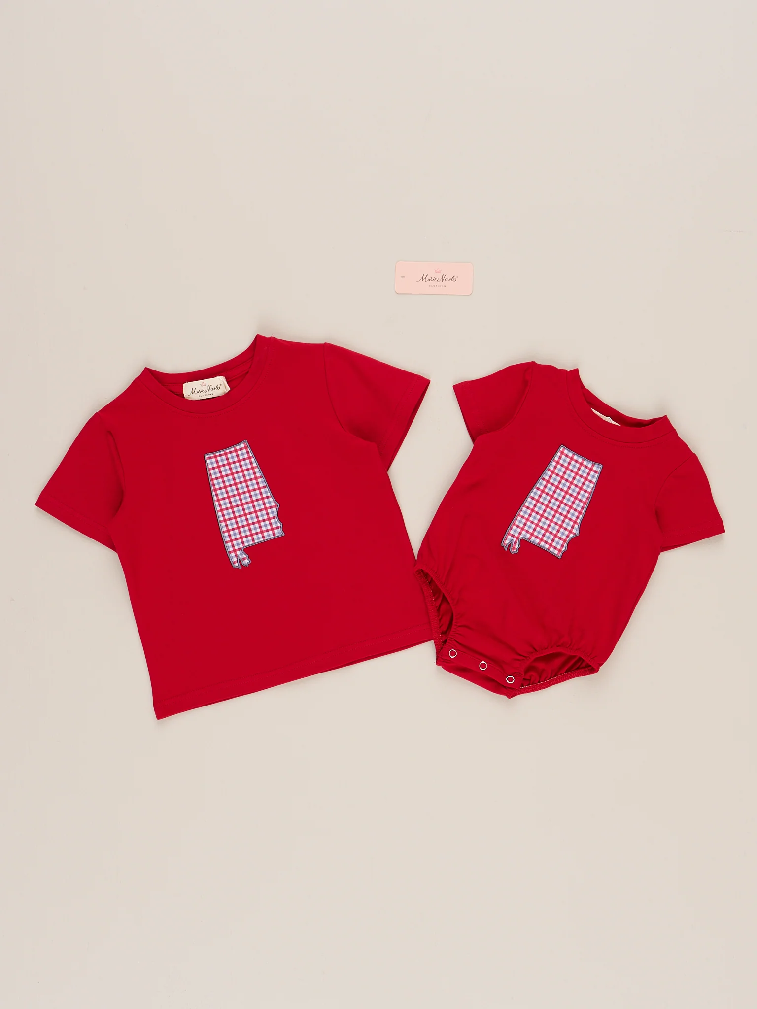 Alabama Embroidered Gingham Bubble Romper - Image 2
