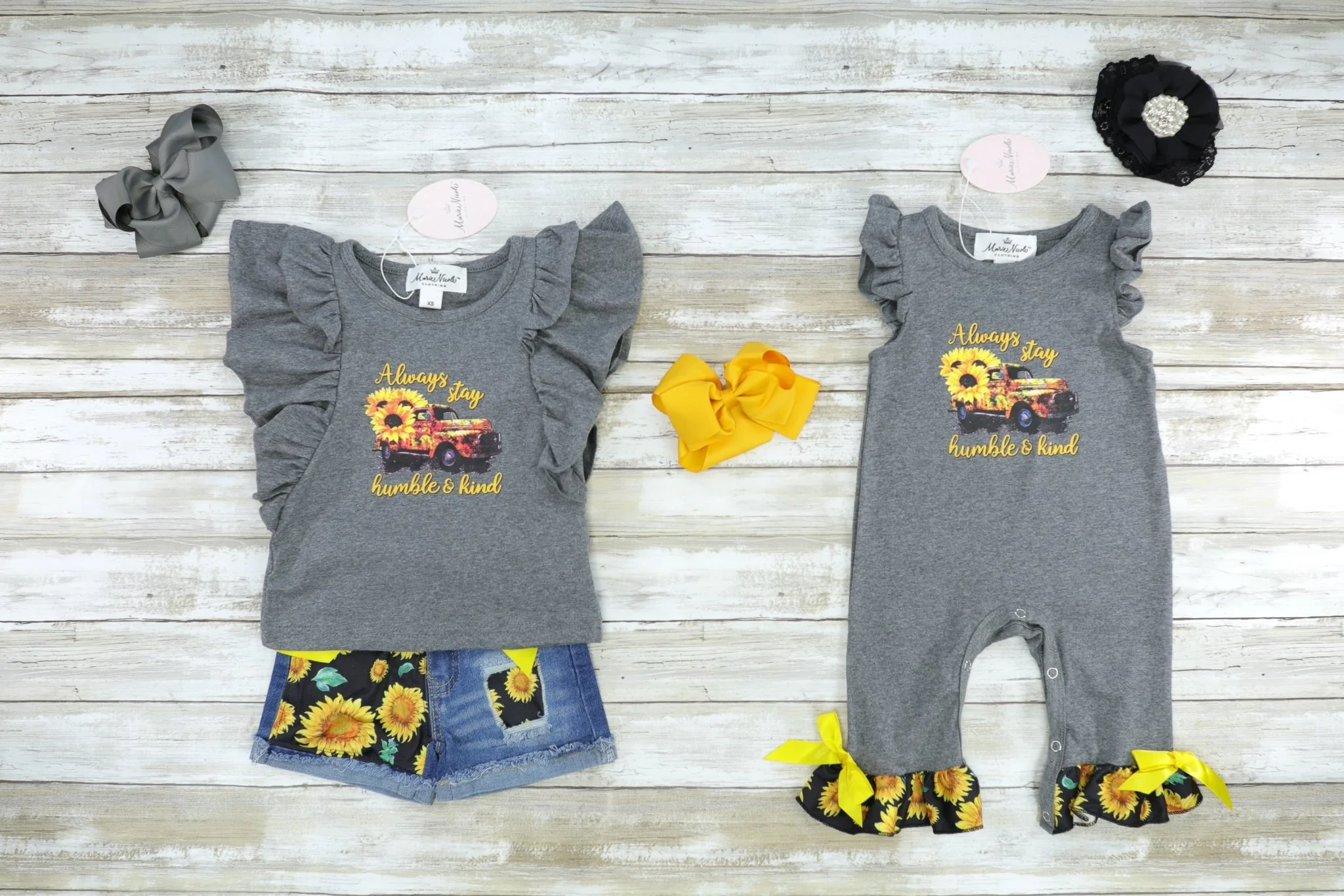 Always Stay Humble & Kind Sunflower Denim Outfit - Image 3