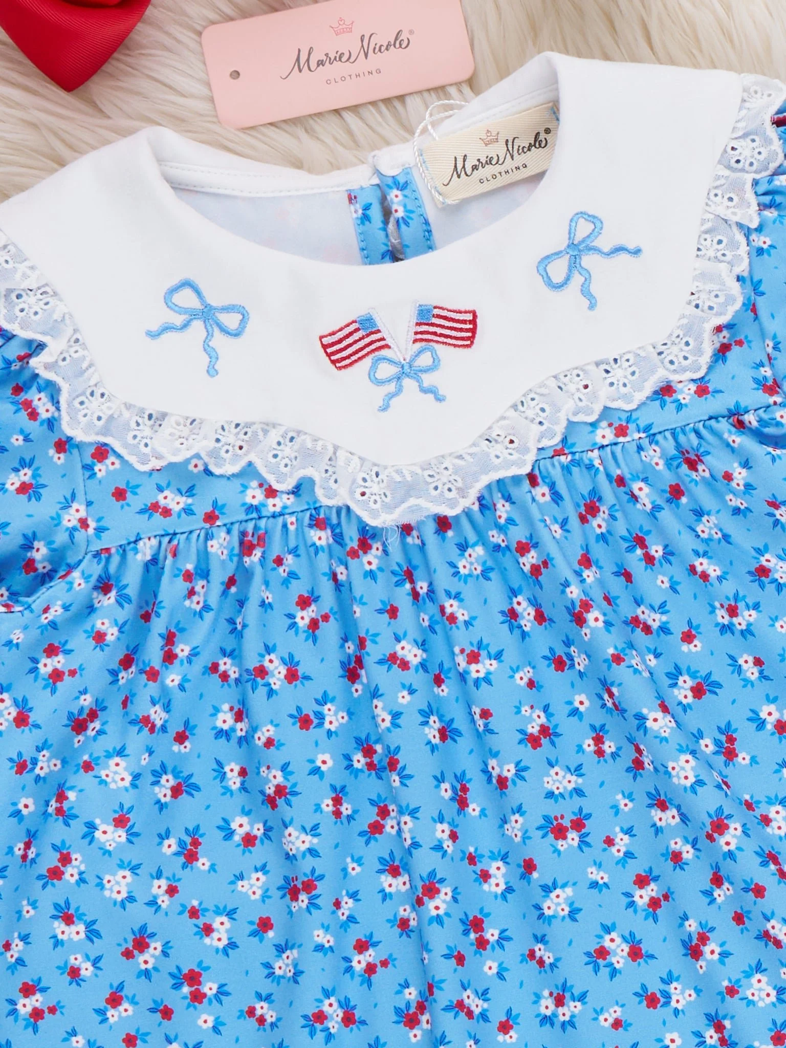 American Dreamer Embroidered Lace Ruffle Dress - Image 2