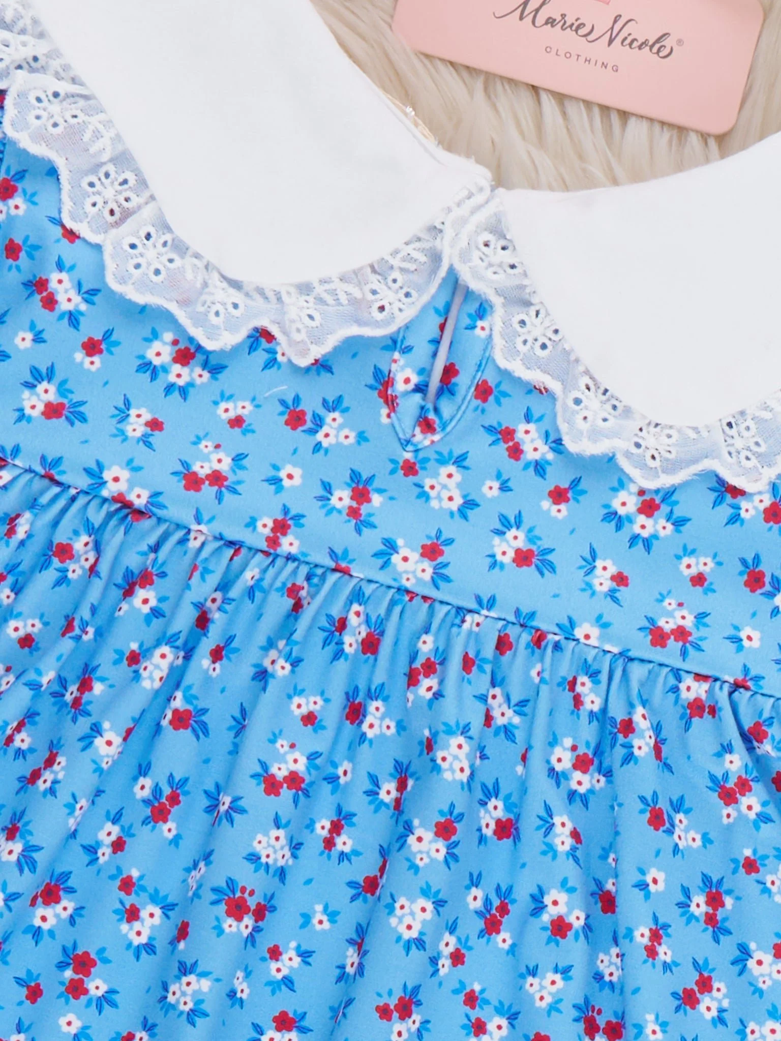 American Dreamer Embroidered Lace Ruffle Dress - Image 3