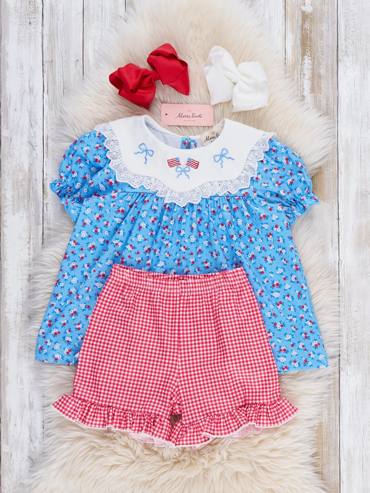 American Dreamer Embroidered Lace Ruffle Outfit - Image 4