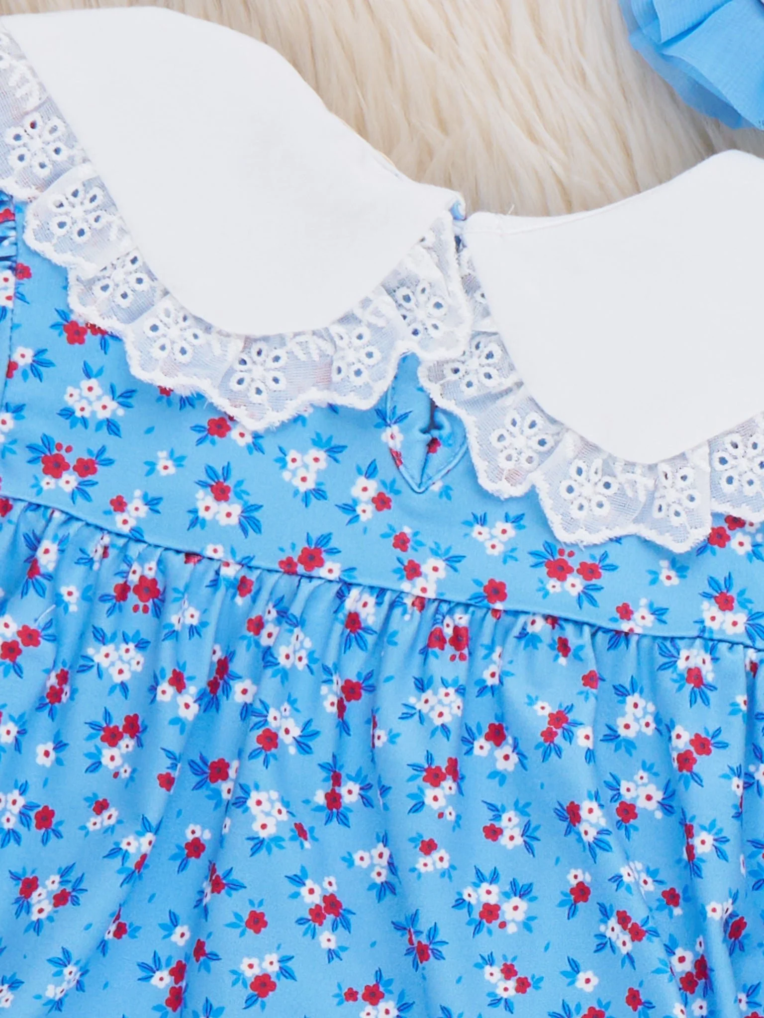 American Dreamer Embroidered Lace Ruffle Romper - Image 4