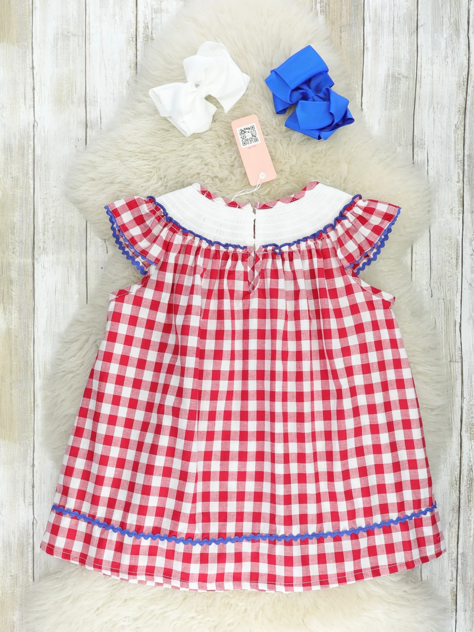 American Flag Smocked 100% Cotton Dress - Image 3