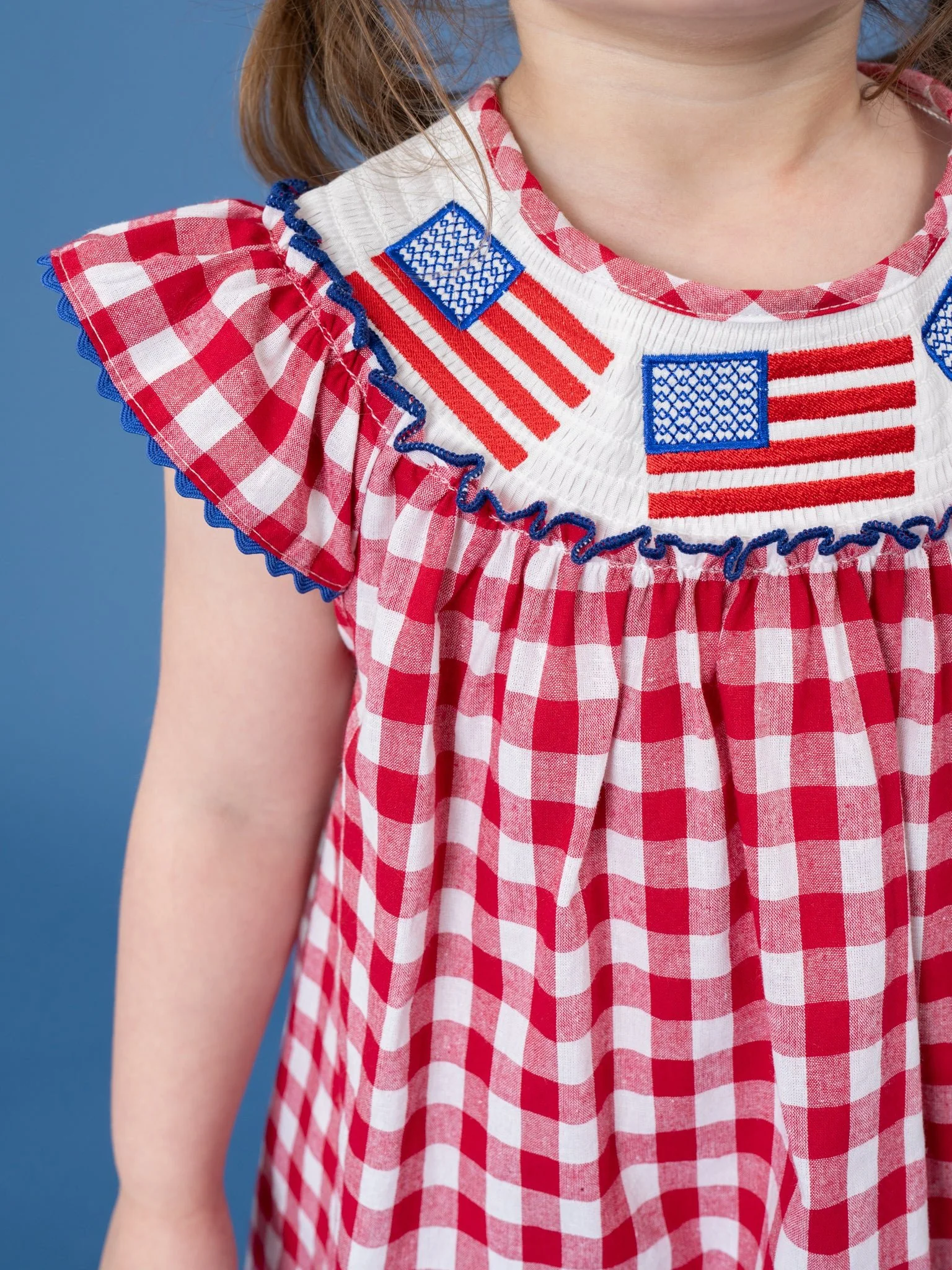 American Flag Smocked 100% Cotton Dress - Image 4