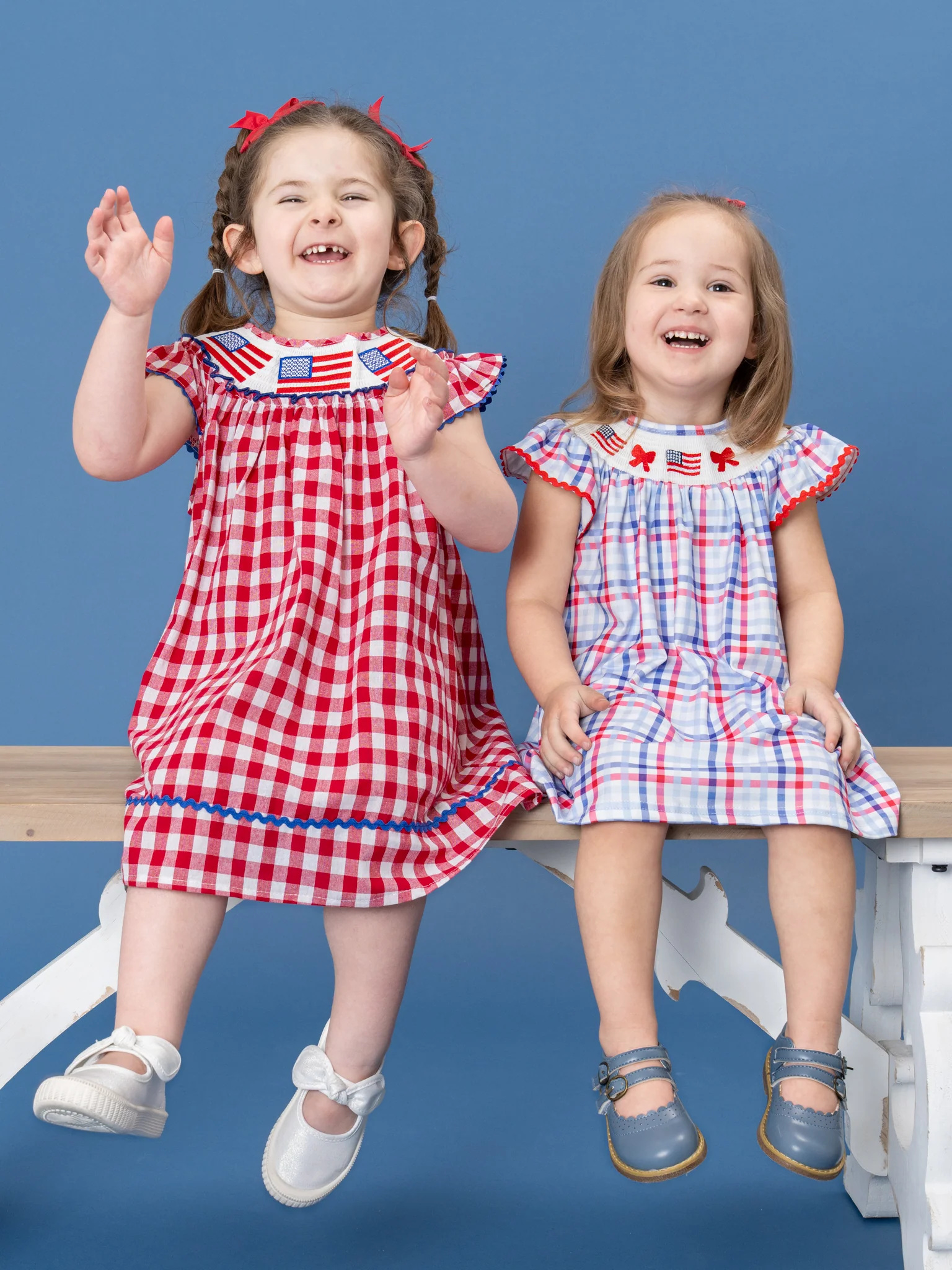 American Flag Smocked 100% Cotton Dress - Image 7