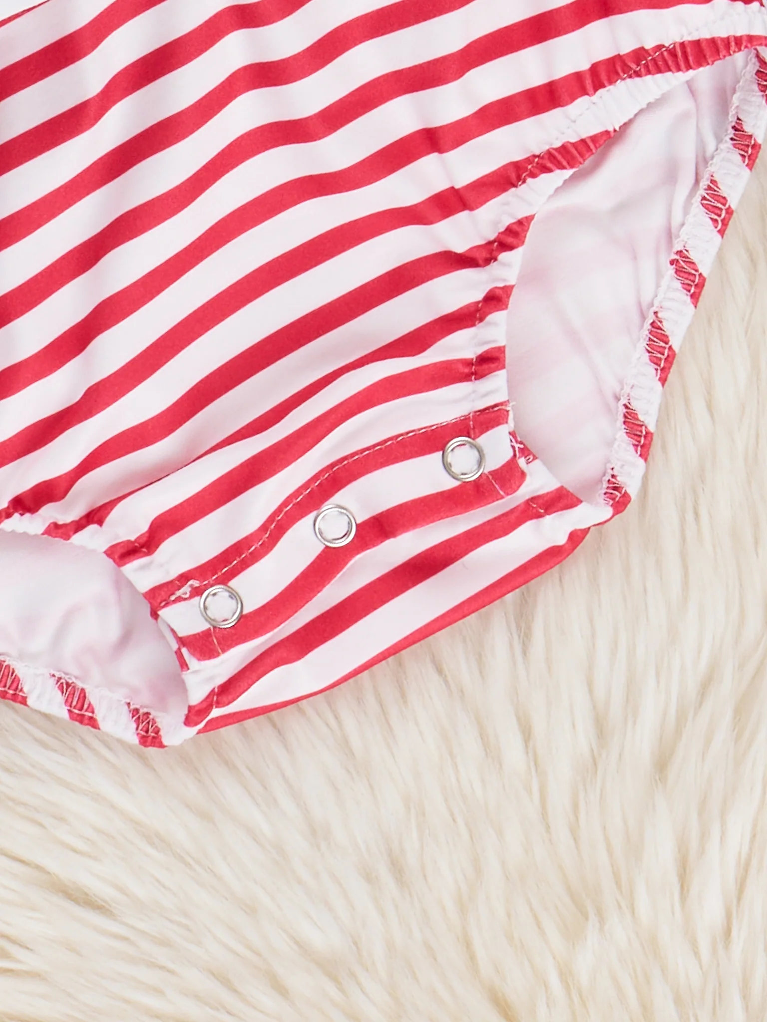 American Flag Striped Ruffle Bubble Romper - Image 3