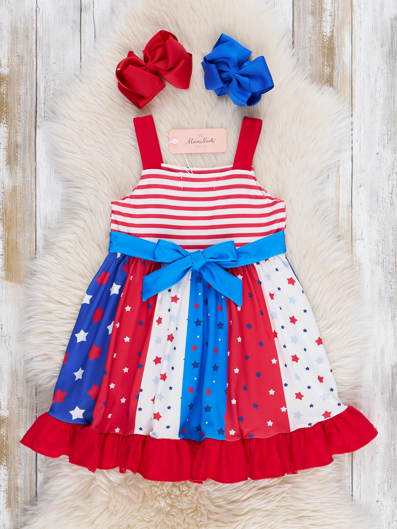 American Flag Striped Ruffle Dress - Image 3