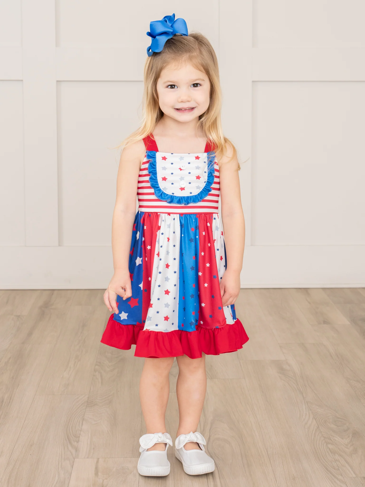American Flag Striped Ruffle Dress - Image 4