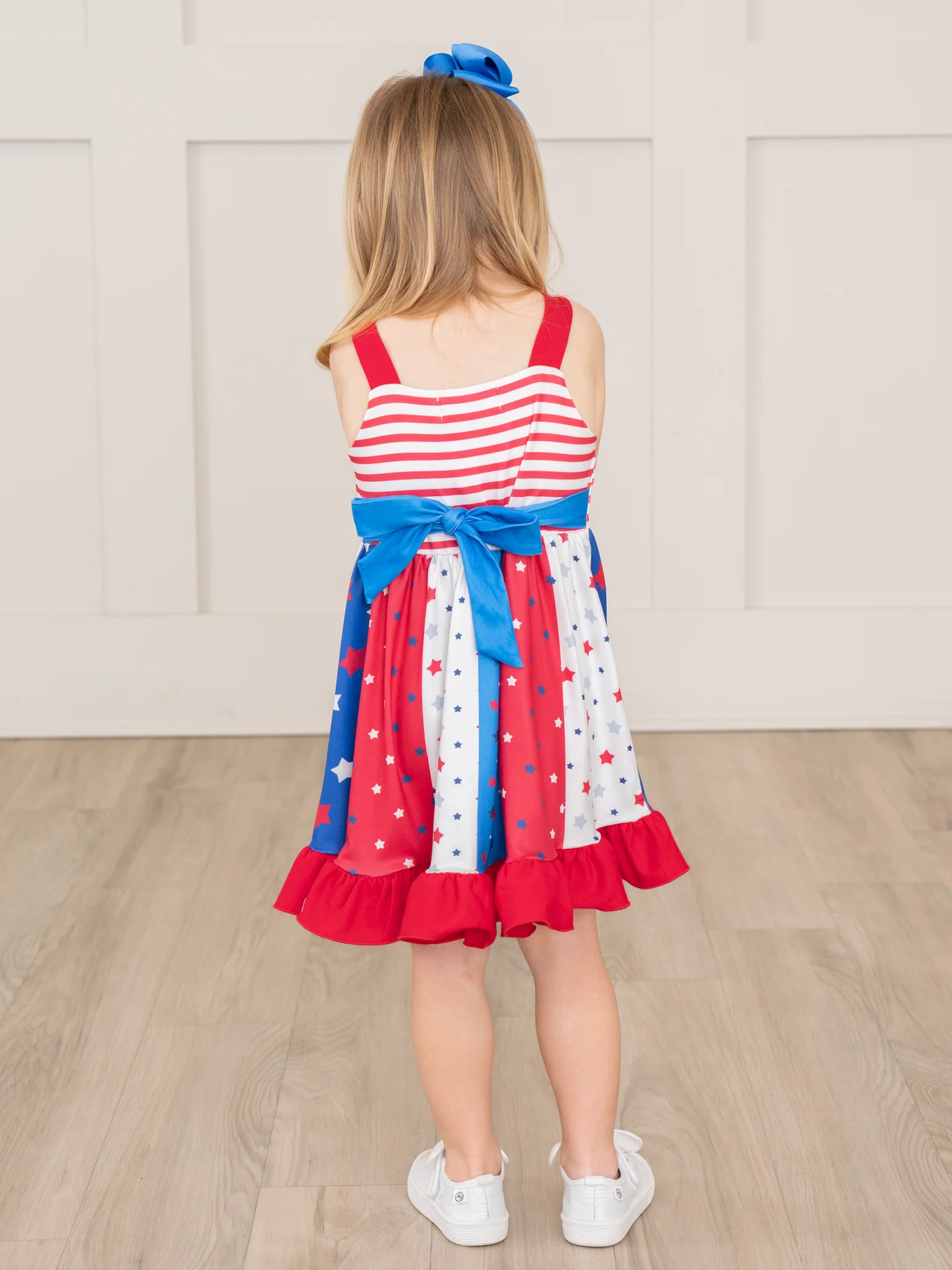 American Flag Striped Ruffle Dress - Image 5