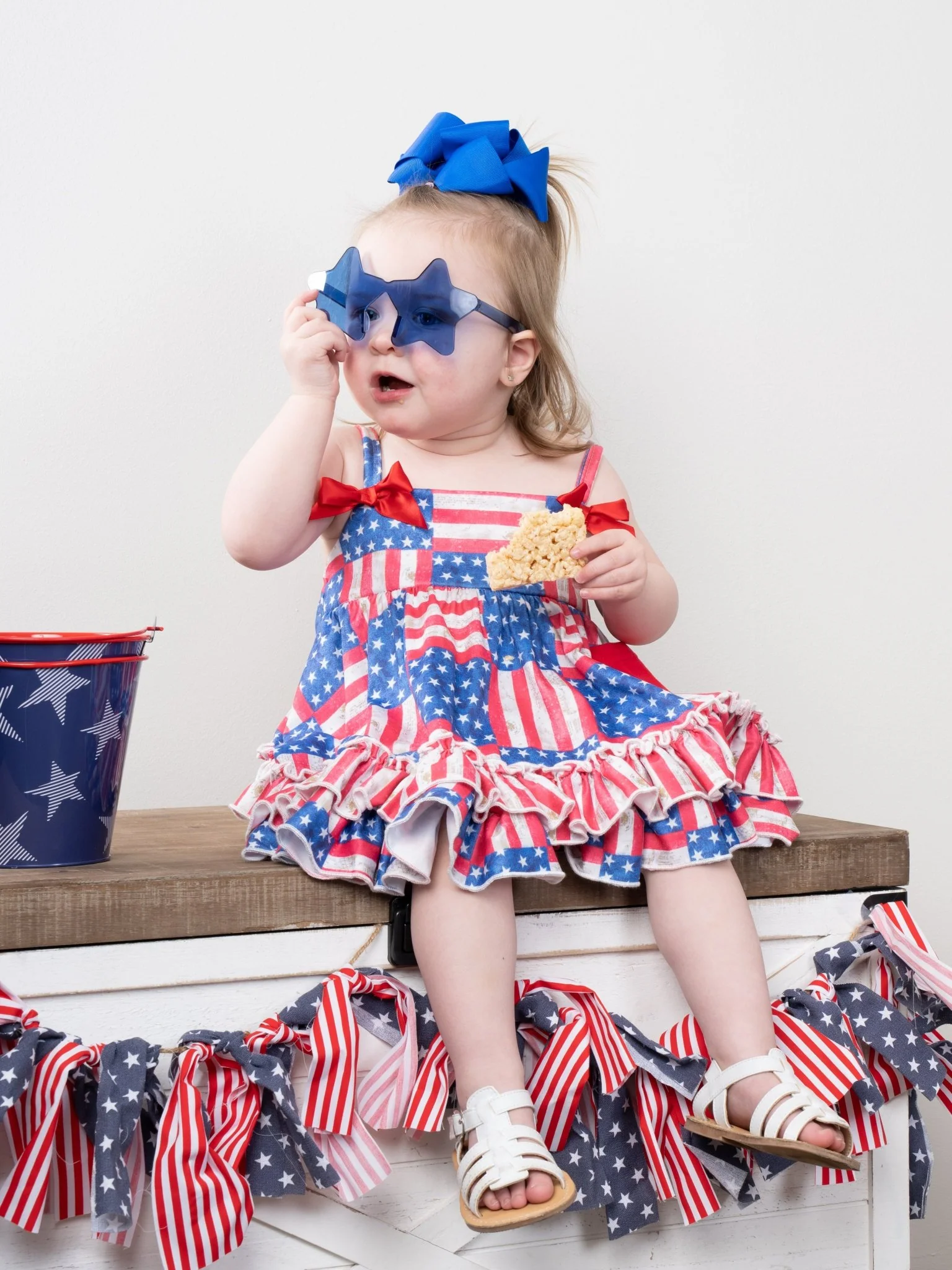 American Flag Swing Top & Ruffle Bloomers Outfit - Image 7