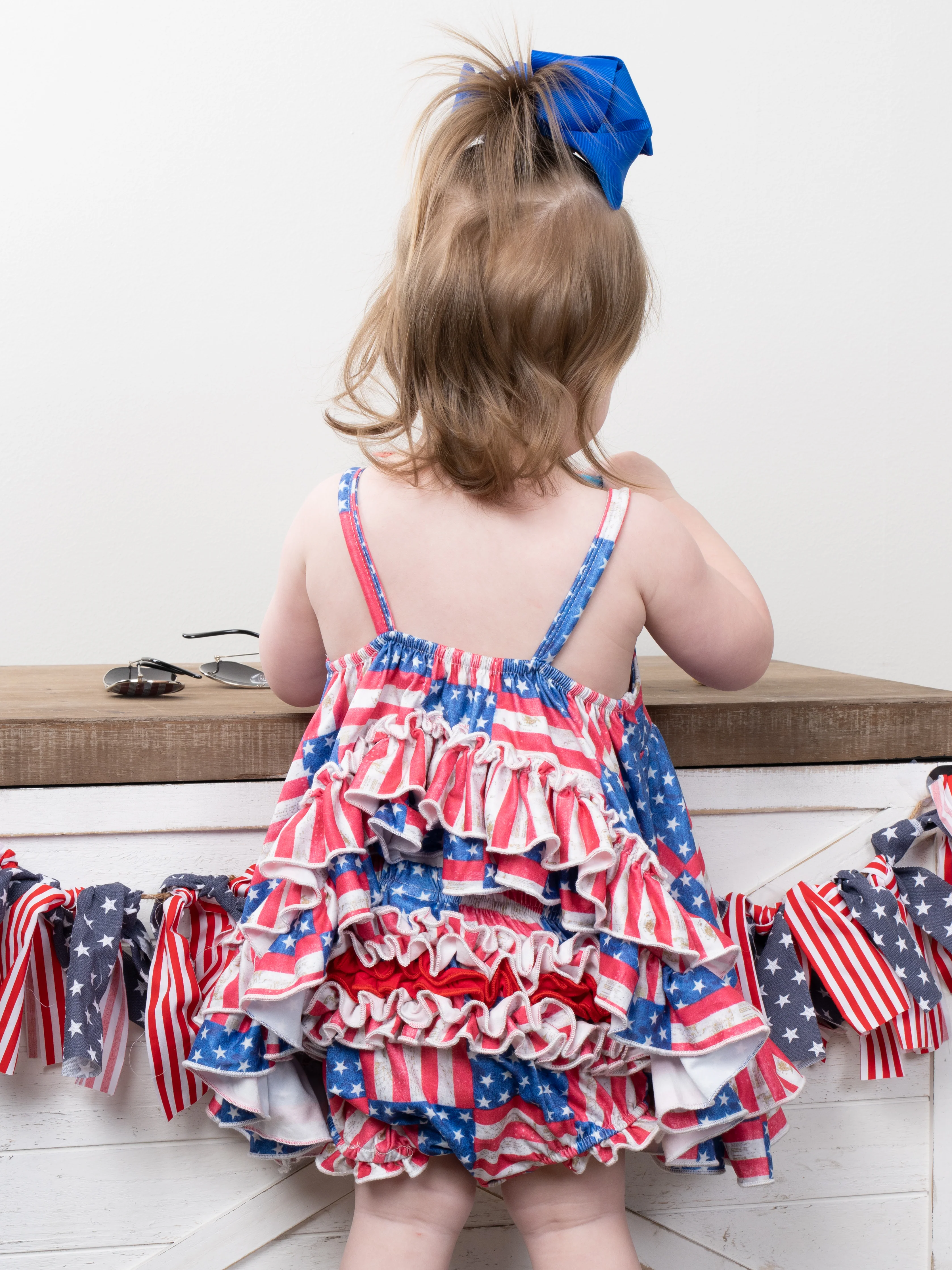 American Flag Swing Top & Ruffle Bloomers Outfit - Image 8