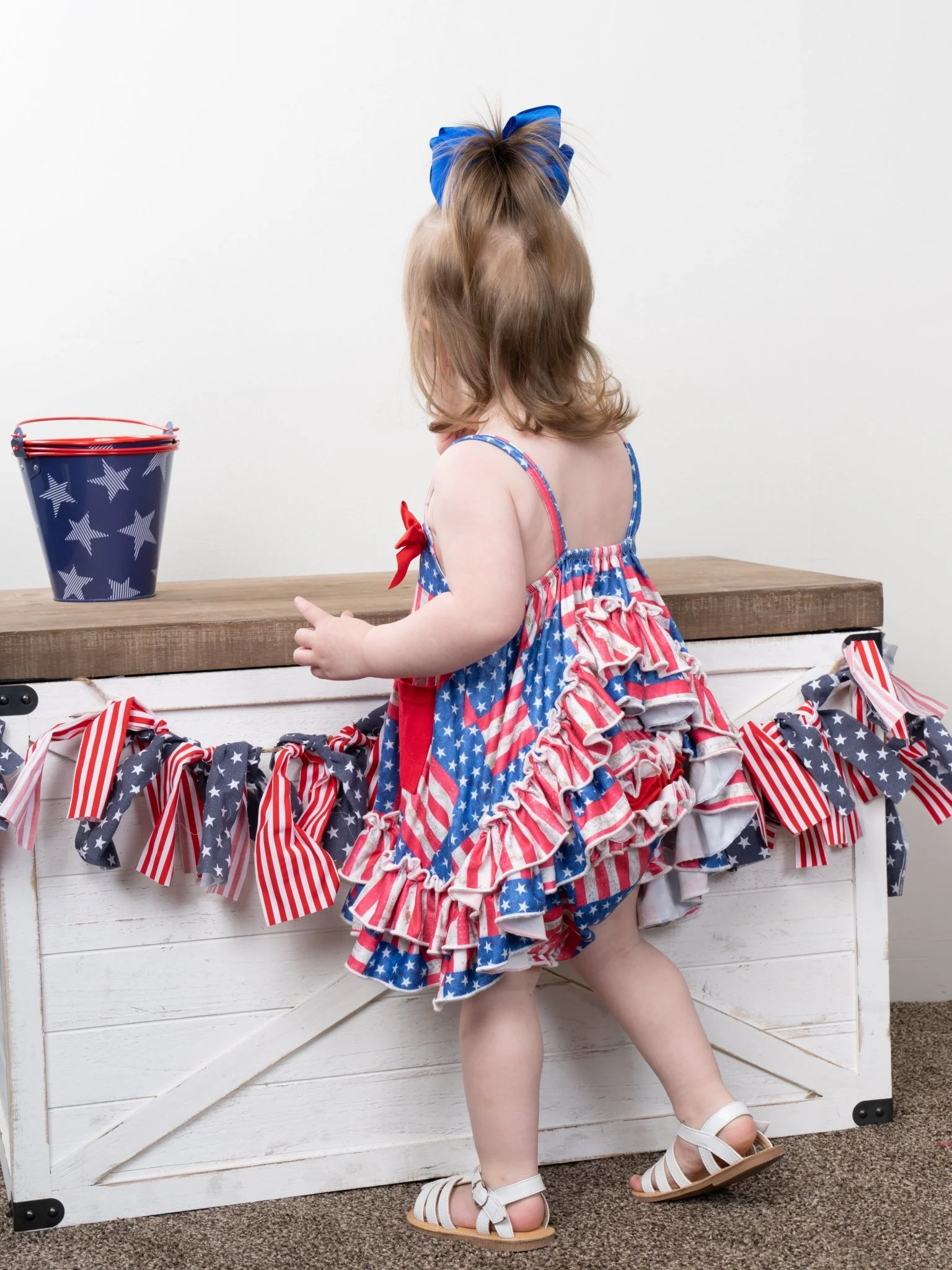 American Flag Swing Top & Ruffle Bloomers Outfit - Image 9