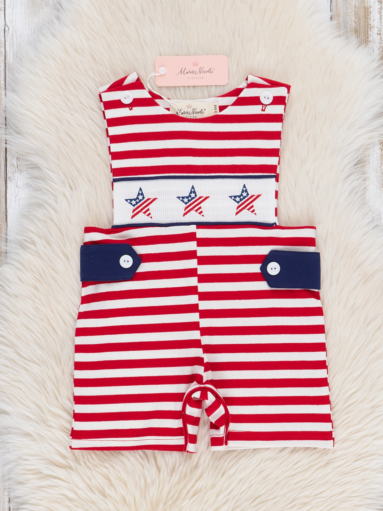 American Stars Smocked Cotton Johnny