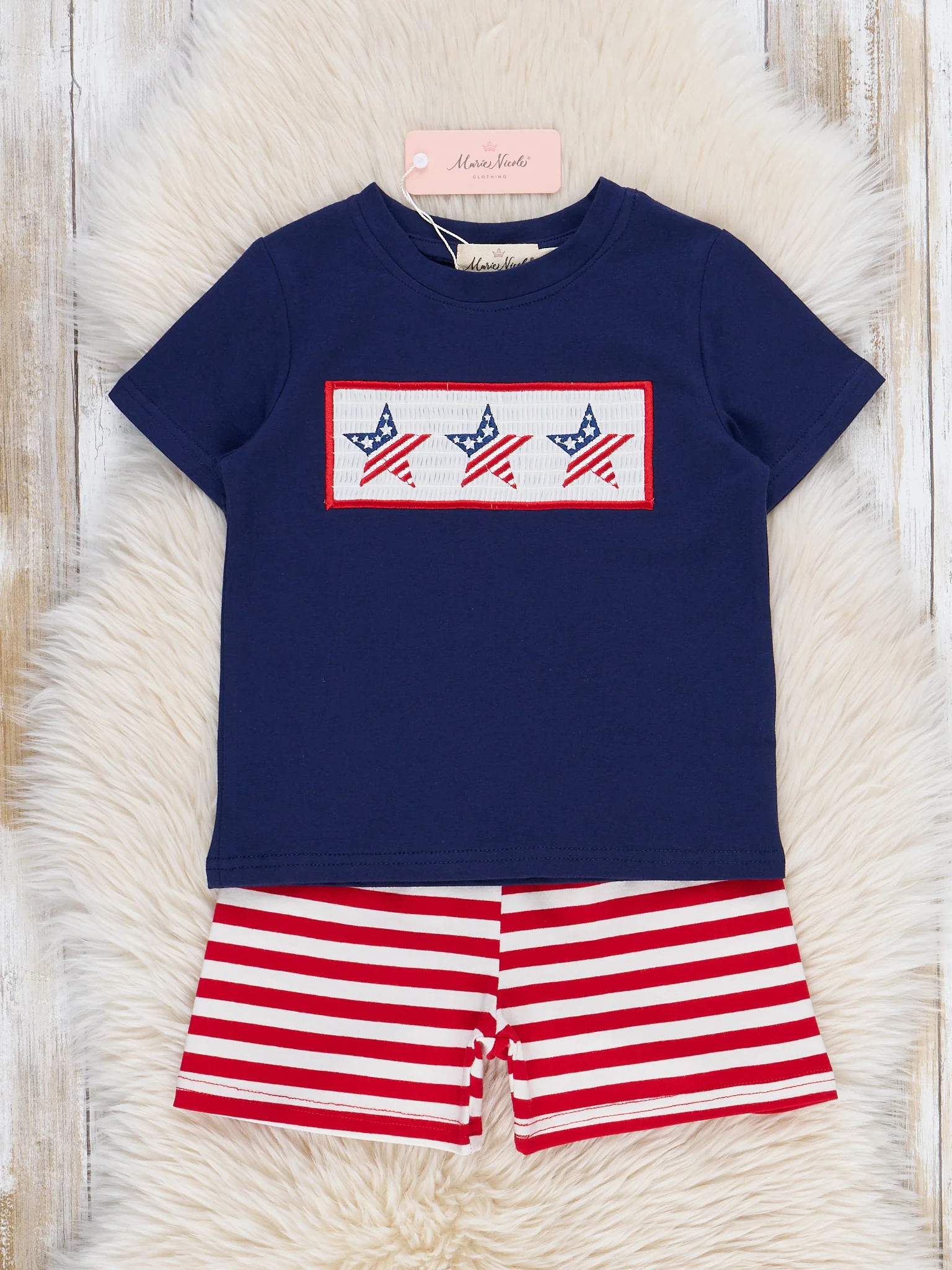 American Stars Smocked Cotton Outfit