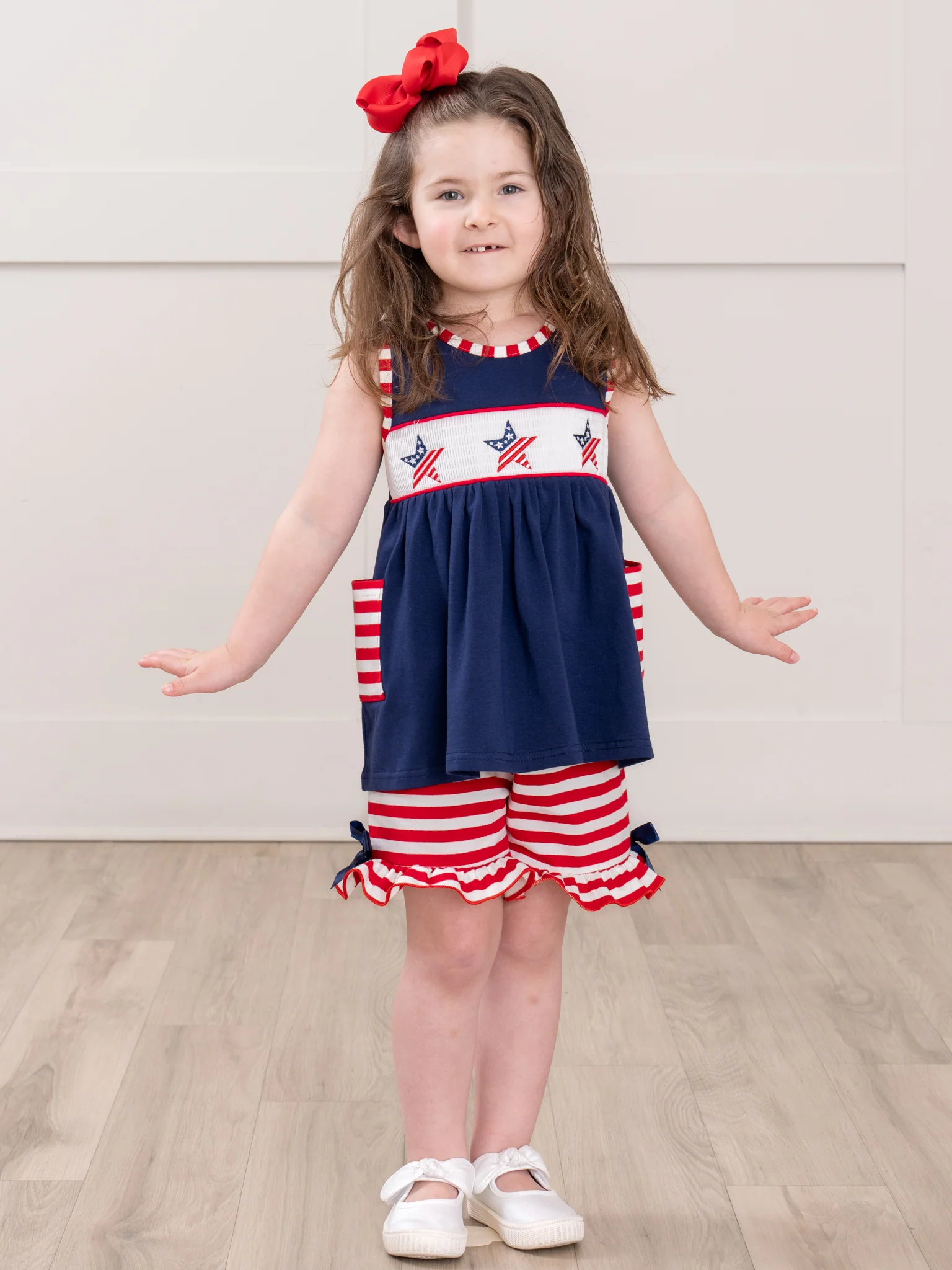 American Stars Smocked Cotton Ruffle Outfit - Image 7