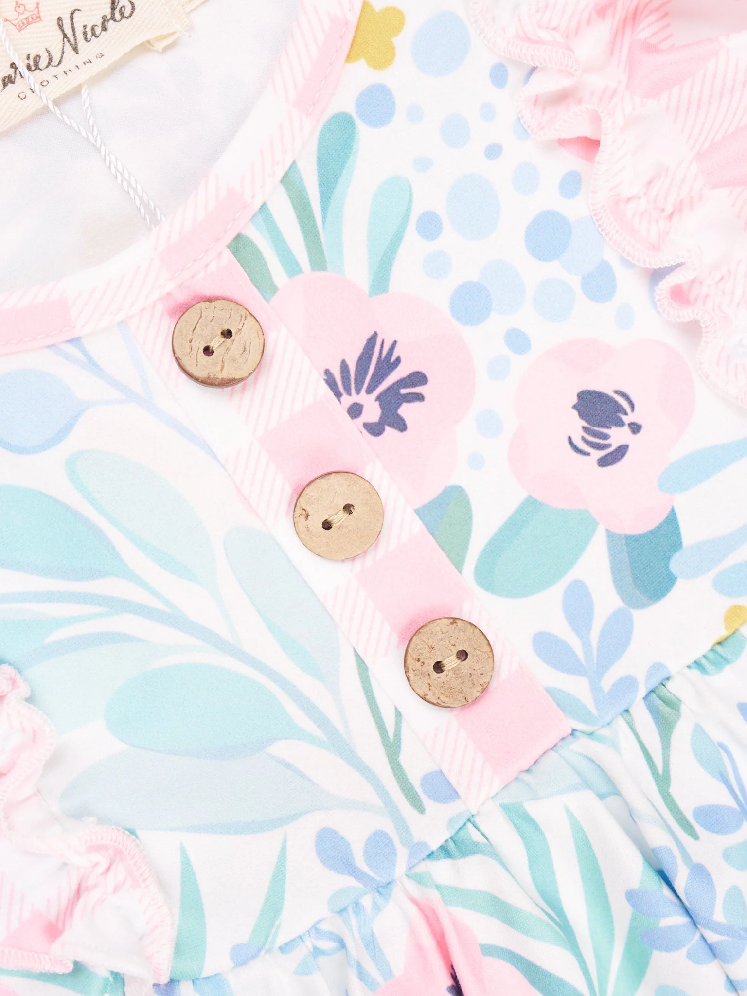 Anemone Gingham Ruffle Romper - Image 2