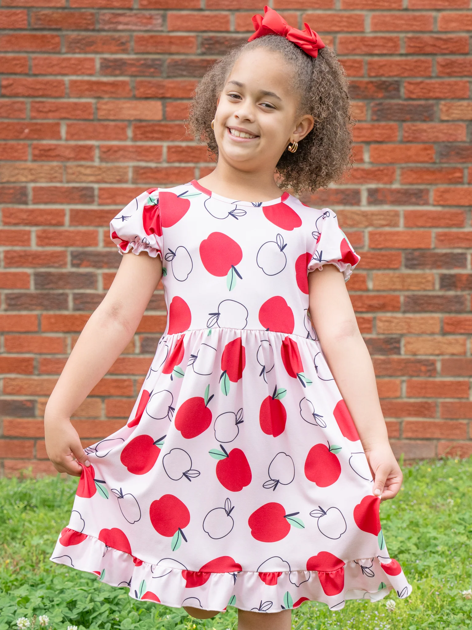 Apples to Apples Ruffle Hem Dress