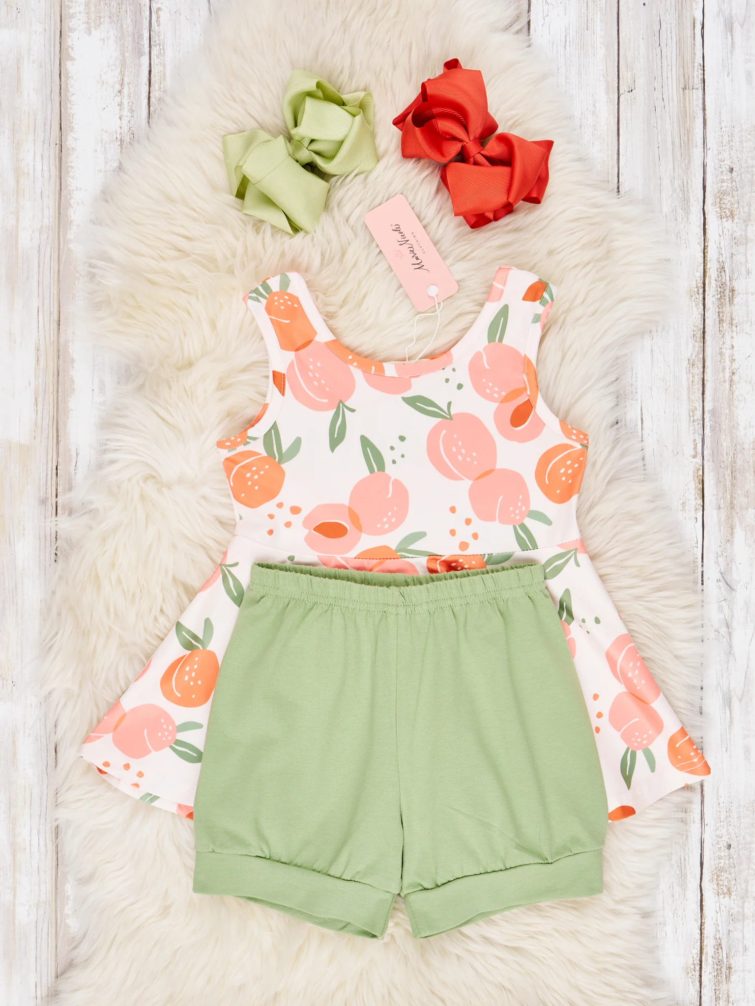 Apricot Tank & Shorts Outfit - Image 2