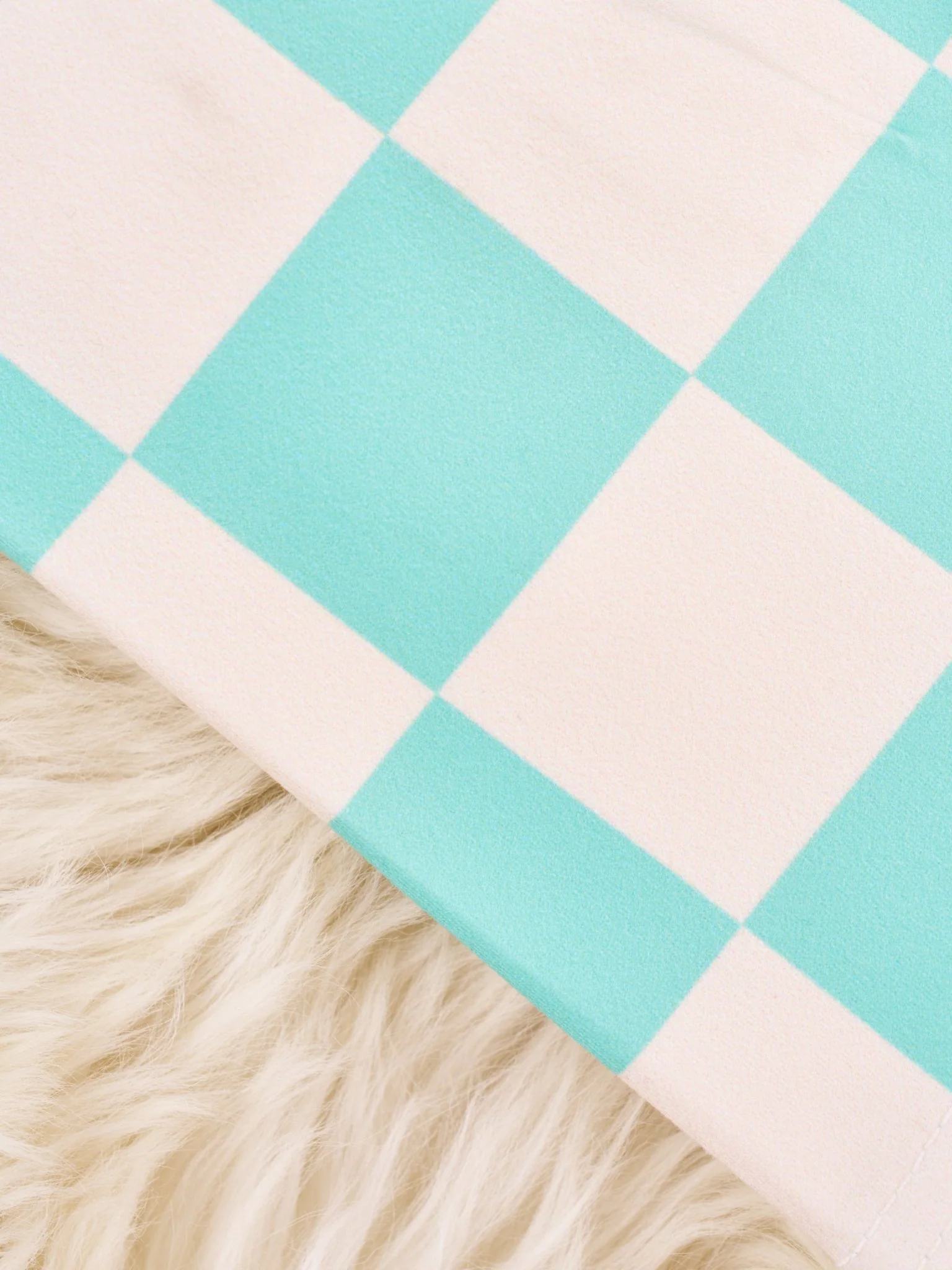 Aqua Check Long Biker Shorts - Image 2