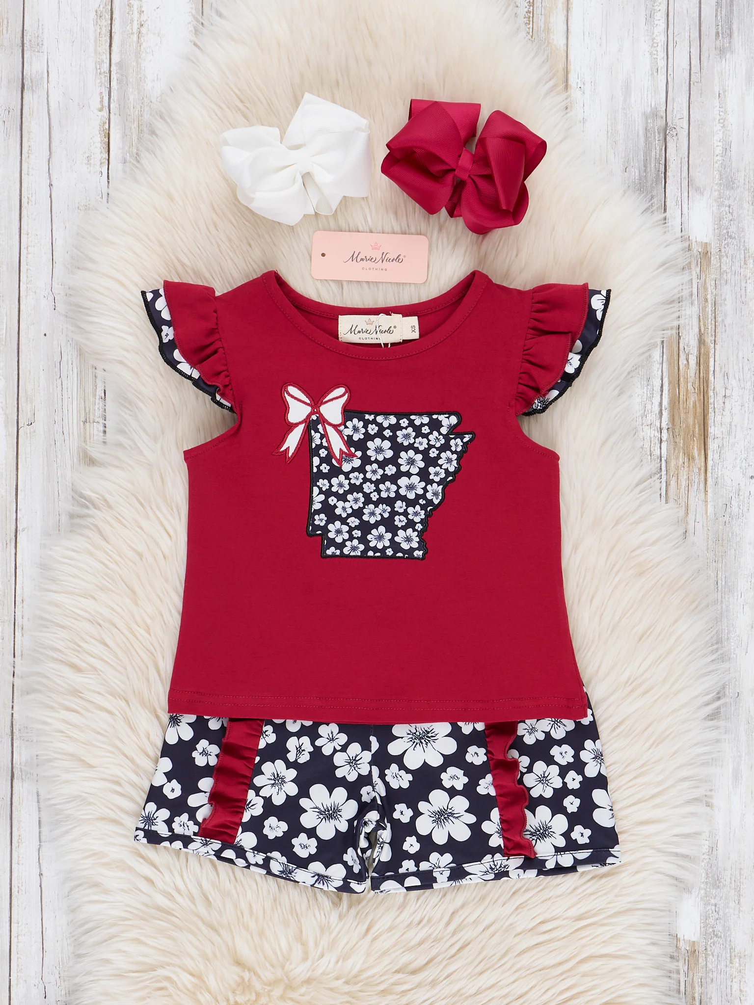Arkansas Embroidered Floral Ruffle Outfit - Image 2