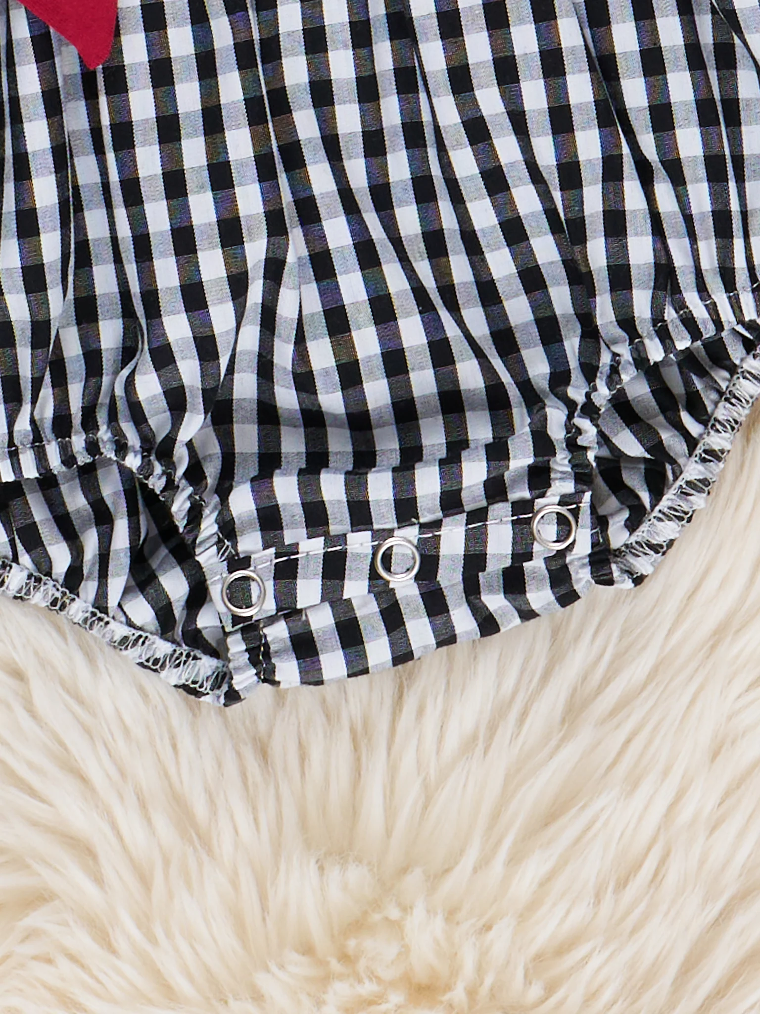 Arkansas Smocked Gingham Bubble Romper - Image 2