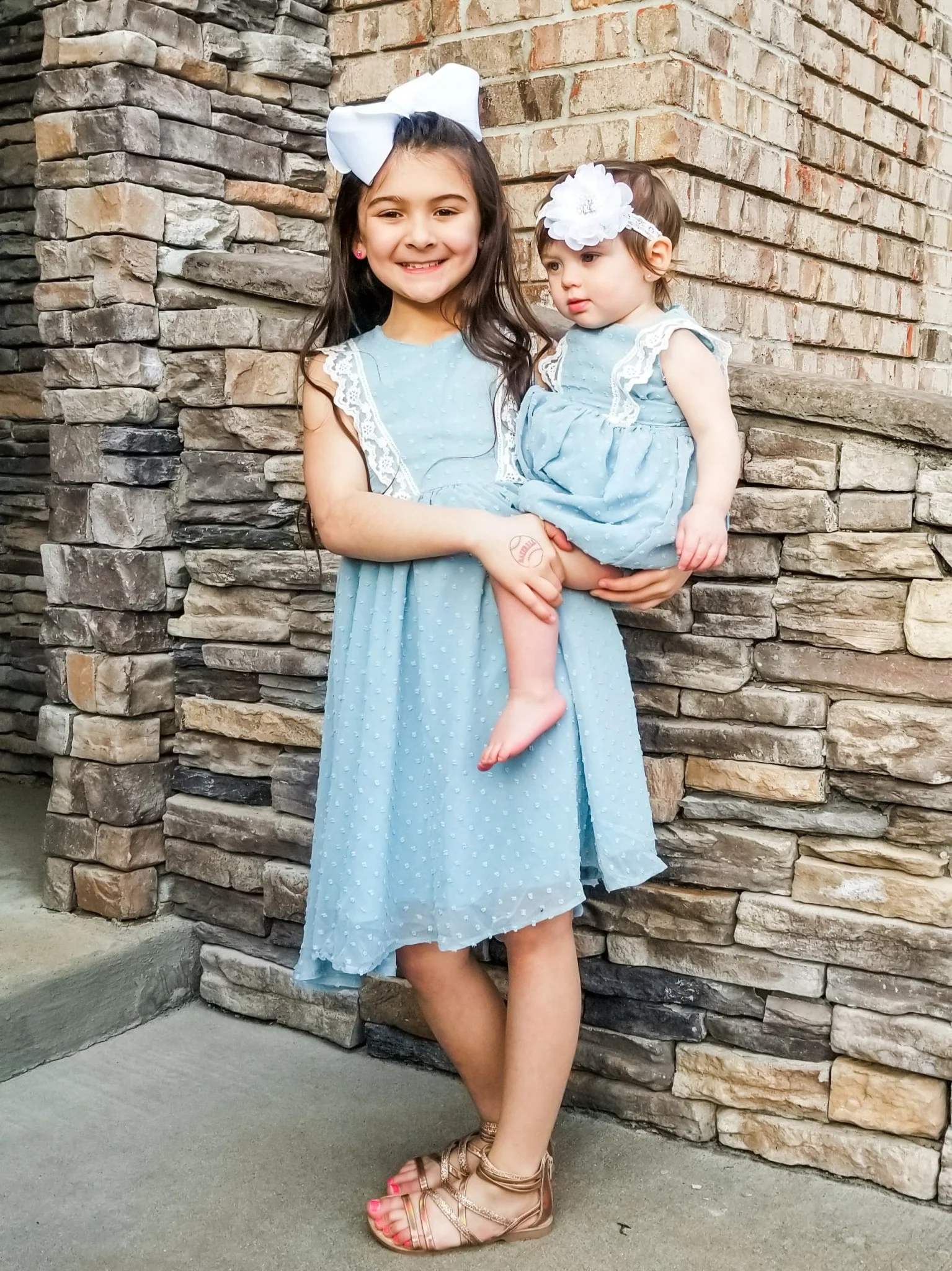 Ash Blue Lace Swiss Dot Dress - Image 11