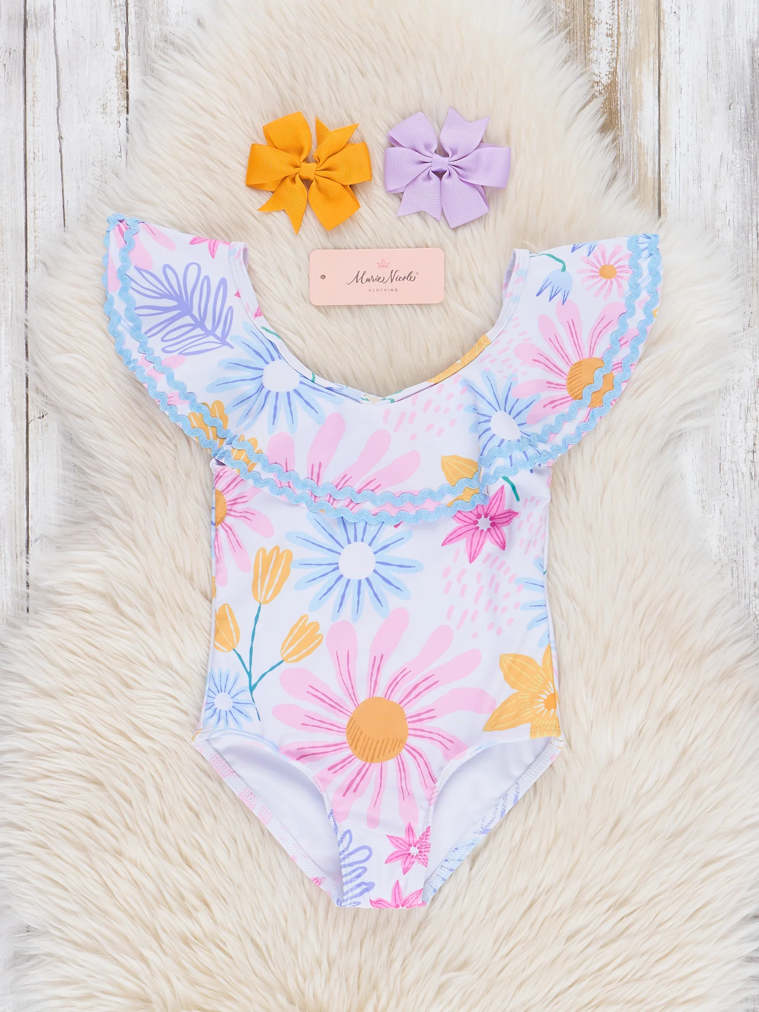 Asters Floral Ruffle Swimsuit - Image 2