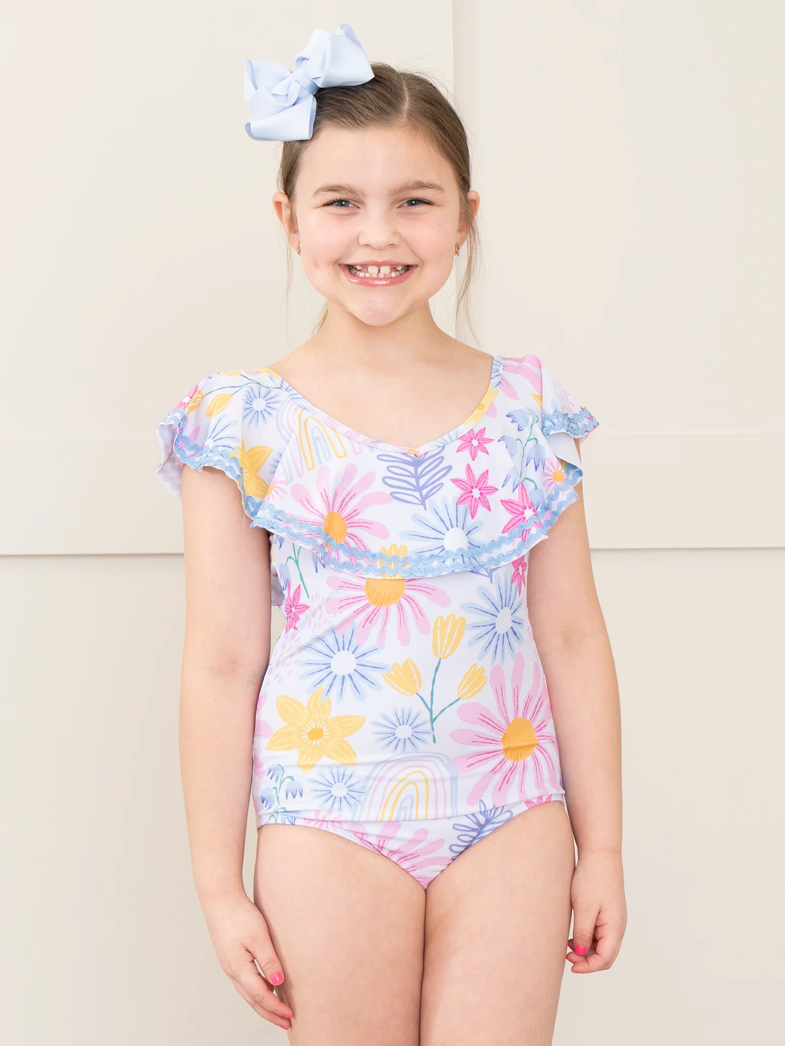Asters Floral Ruffle Swimsuit - Image 4