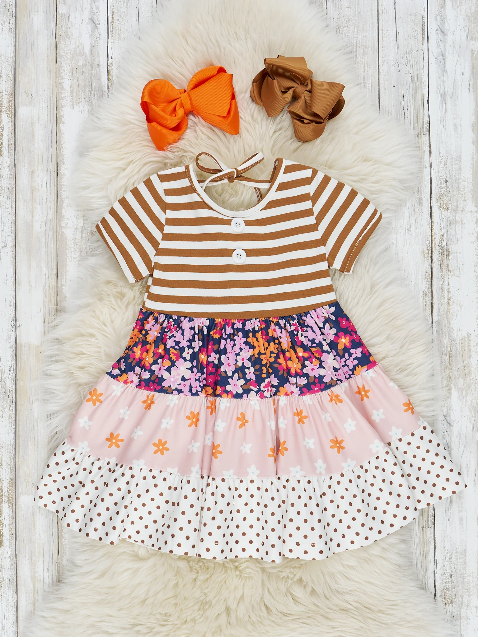 Autumn Ditsy Floral Ruffle Dress