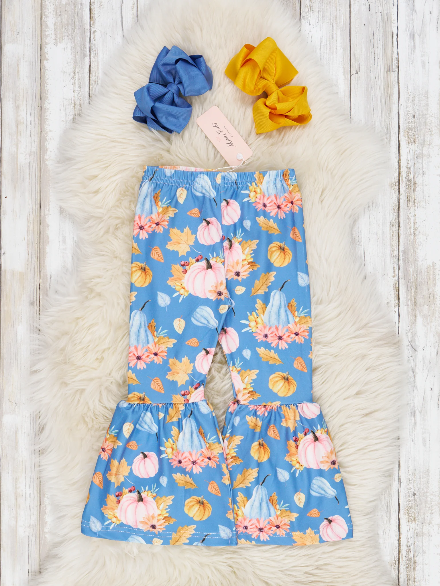 Autumn Florals Bell Bottom Pants - Image 4
