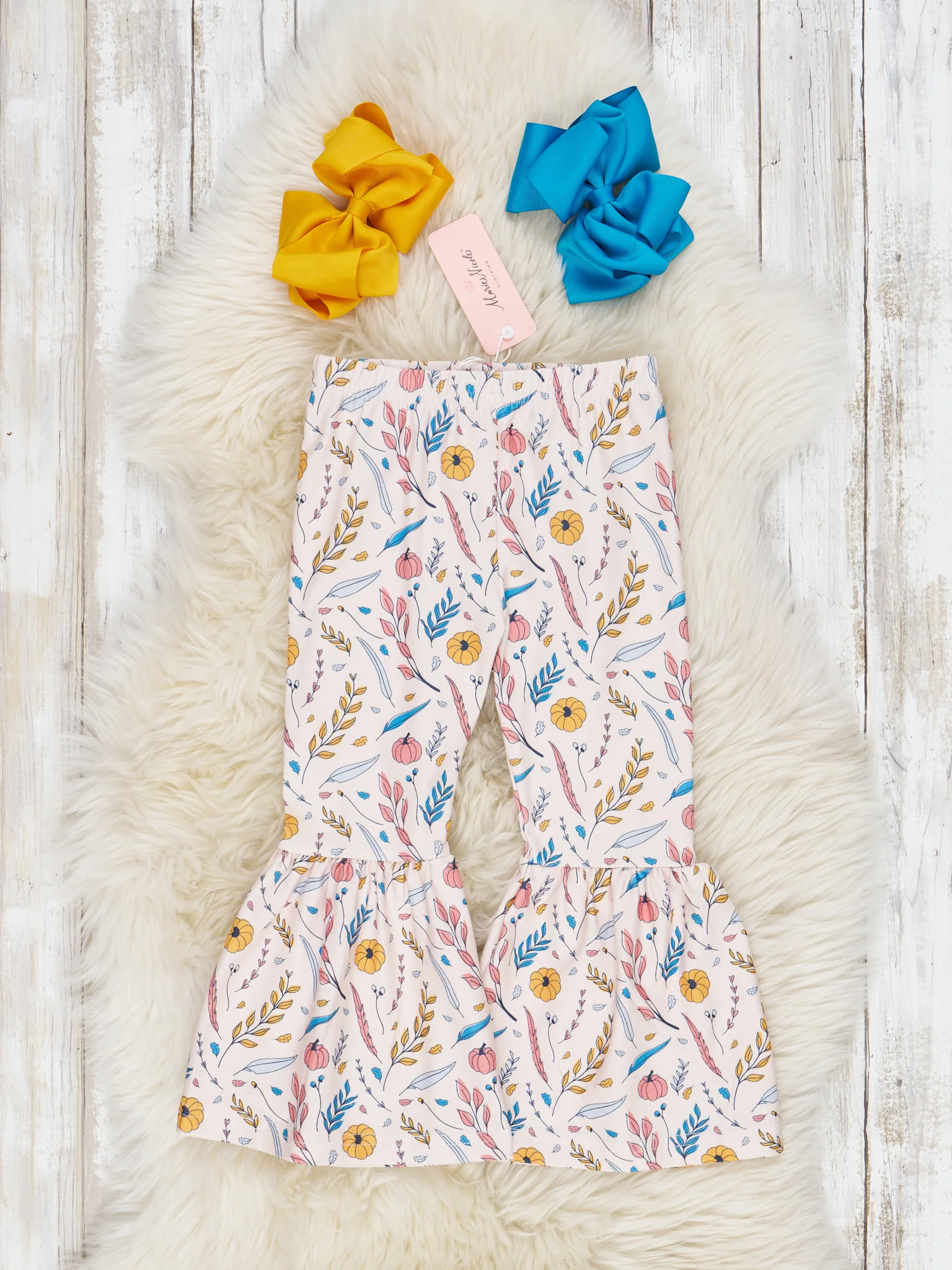 Autumn Florals Bell Bottom Pants - Image 5