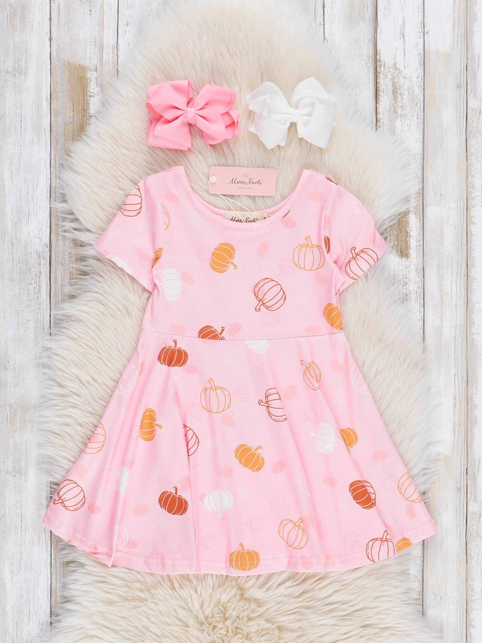 Autumn Pumpkin Pink Swing Dress