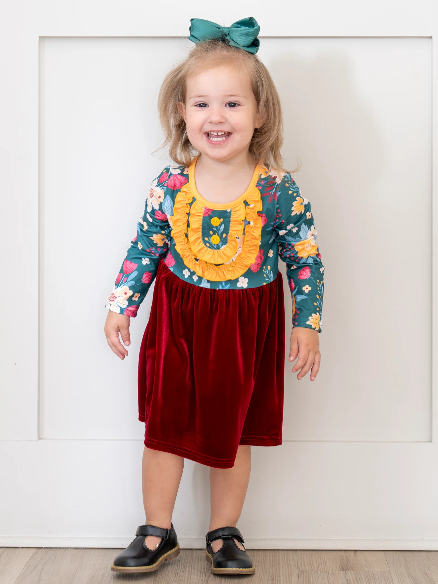 Autumn Rose Velvet Dress - Image 4