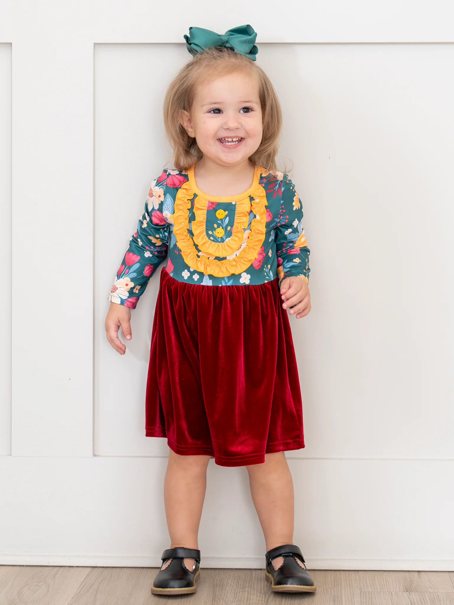 Autumn Rose Velvet Dress - Image 5