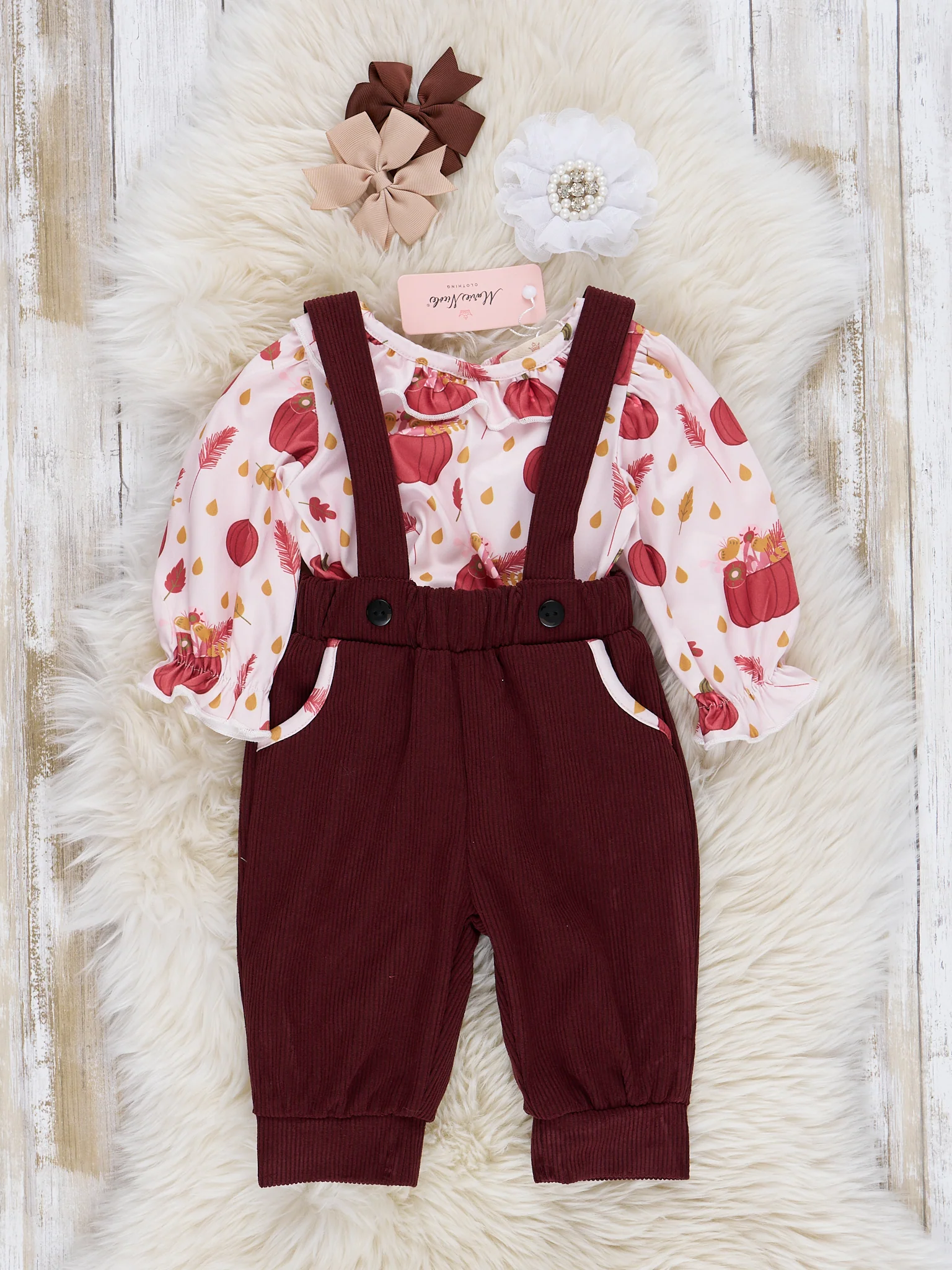 Autumn Ruffle Overall Set - Image 2
