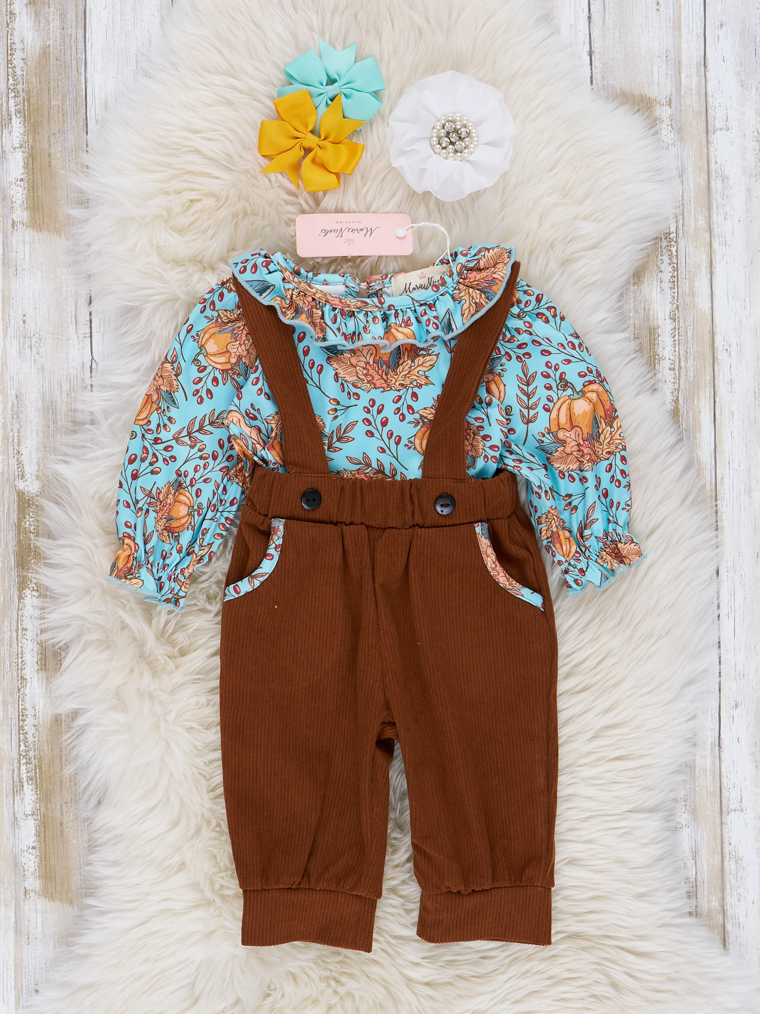 Autumn Ruffle Overall Set - Image 3