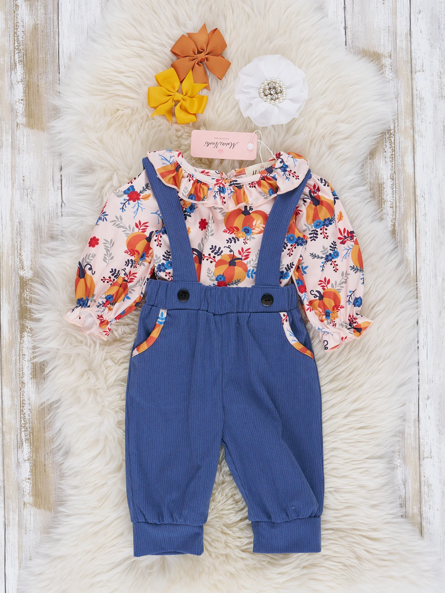 Autumn Ruffle Overall Set - Image 4