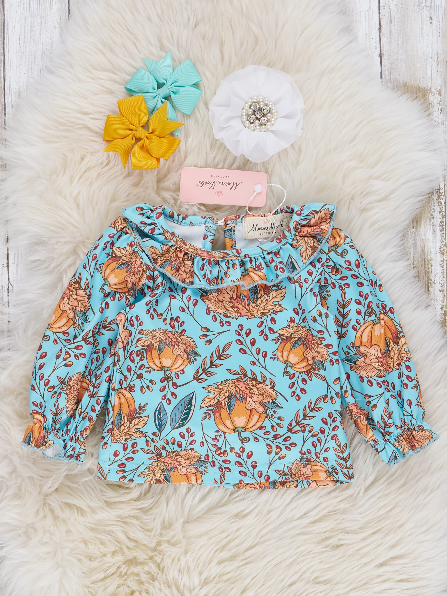 Autumn Ruffle Overall Set - Image 9
