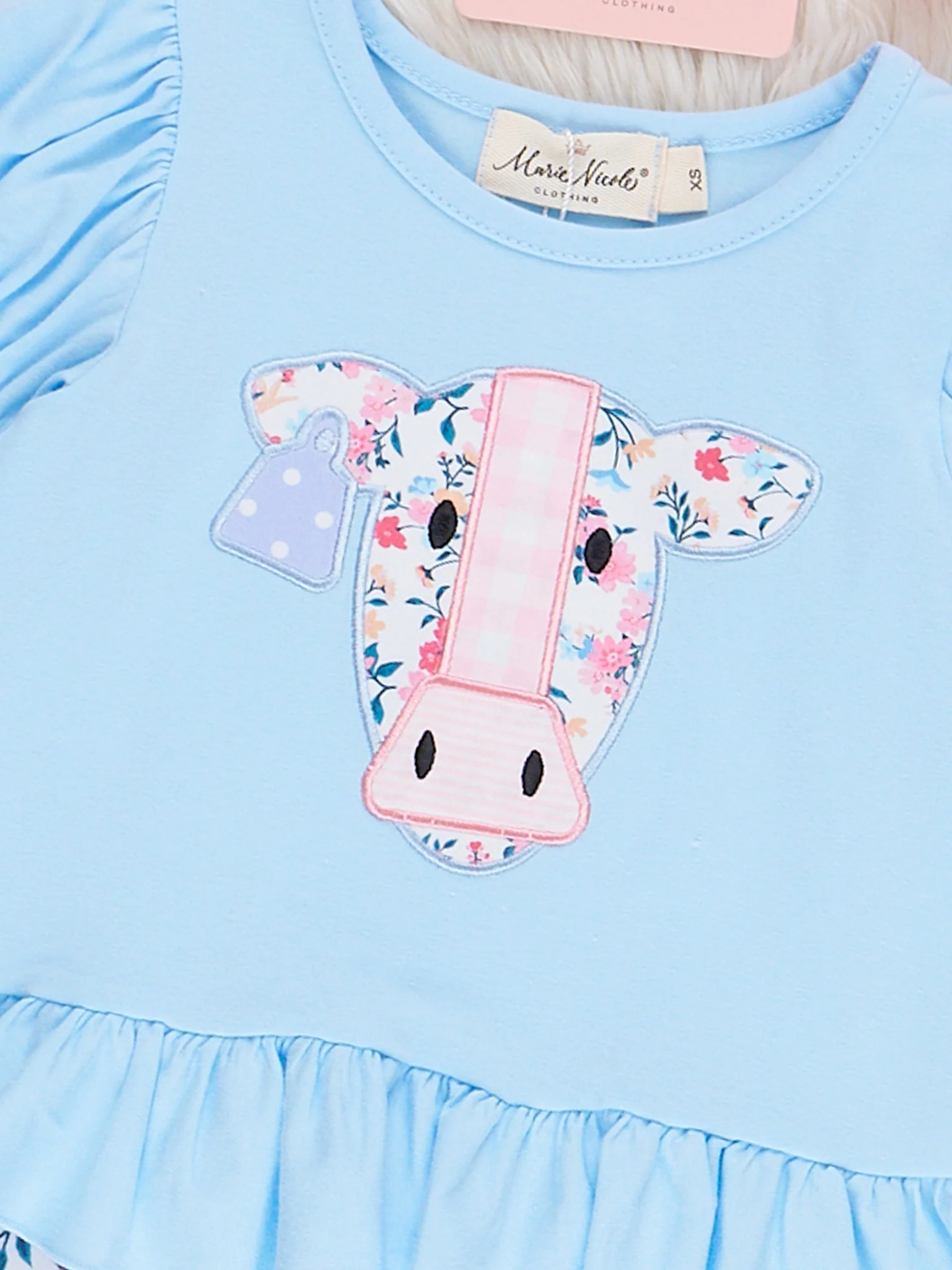 Baby Cow Floral Bell Bottom Outfit - Image 3