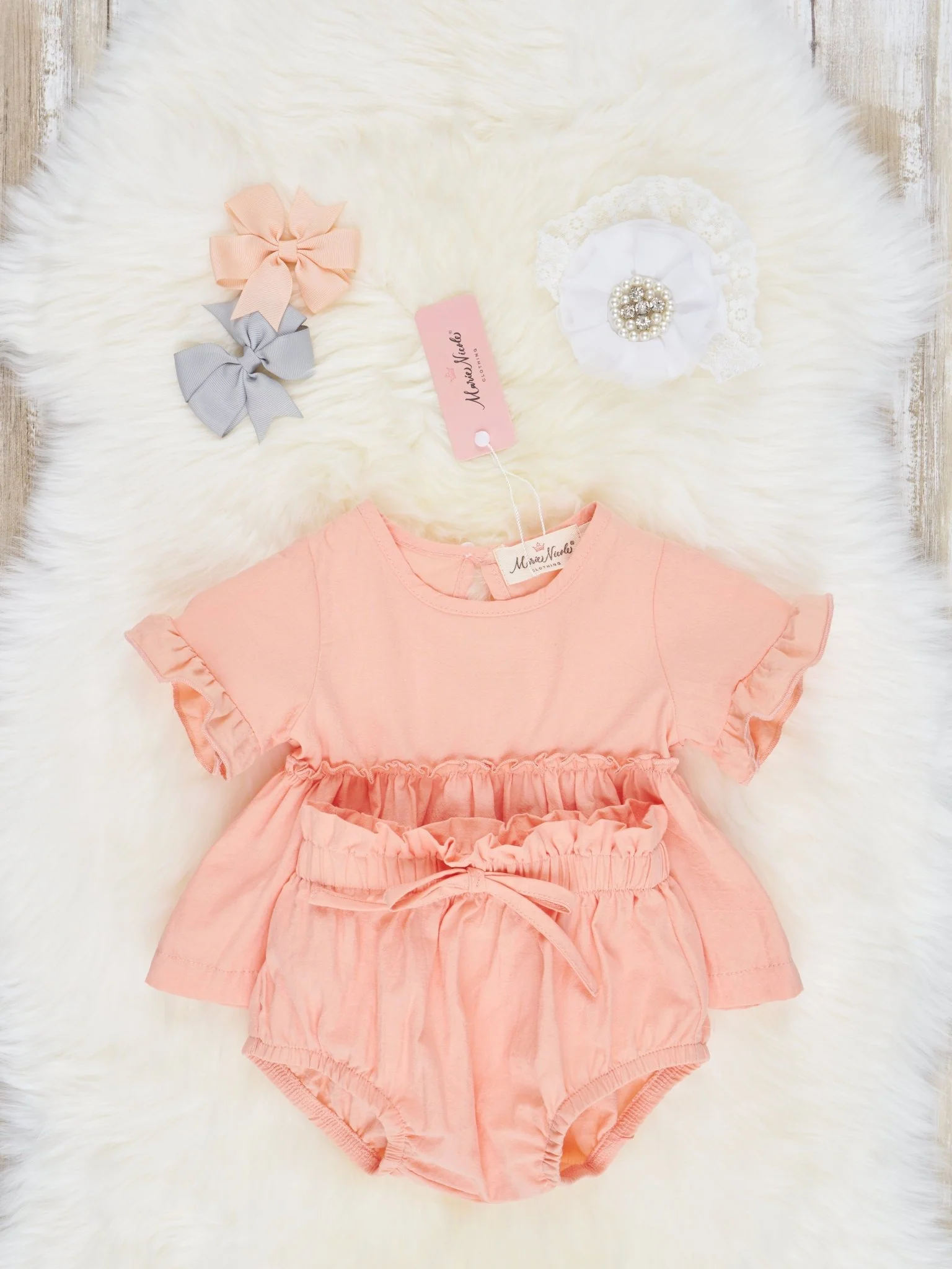 Peach Top & Bloomers Outfit - Image 2