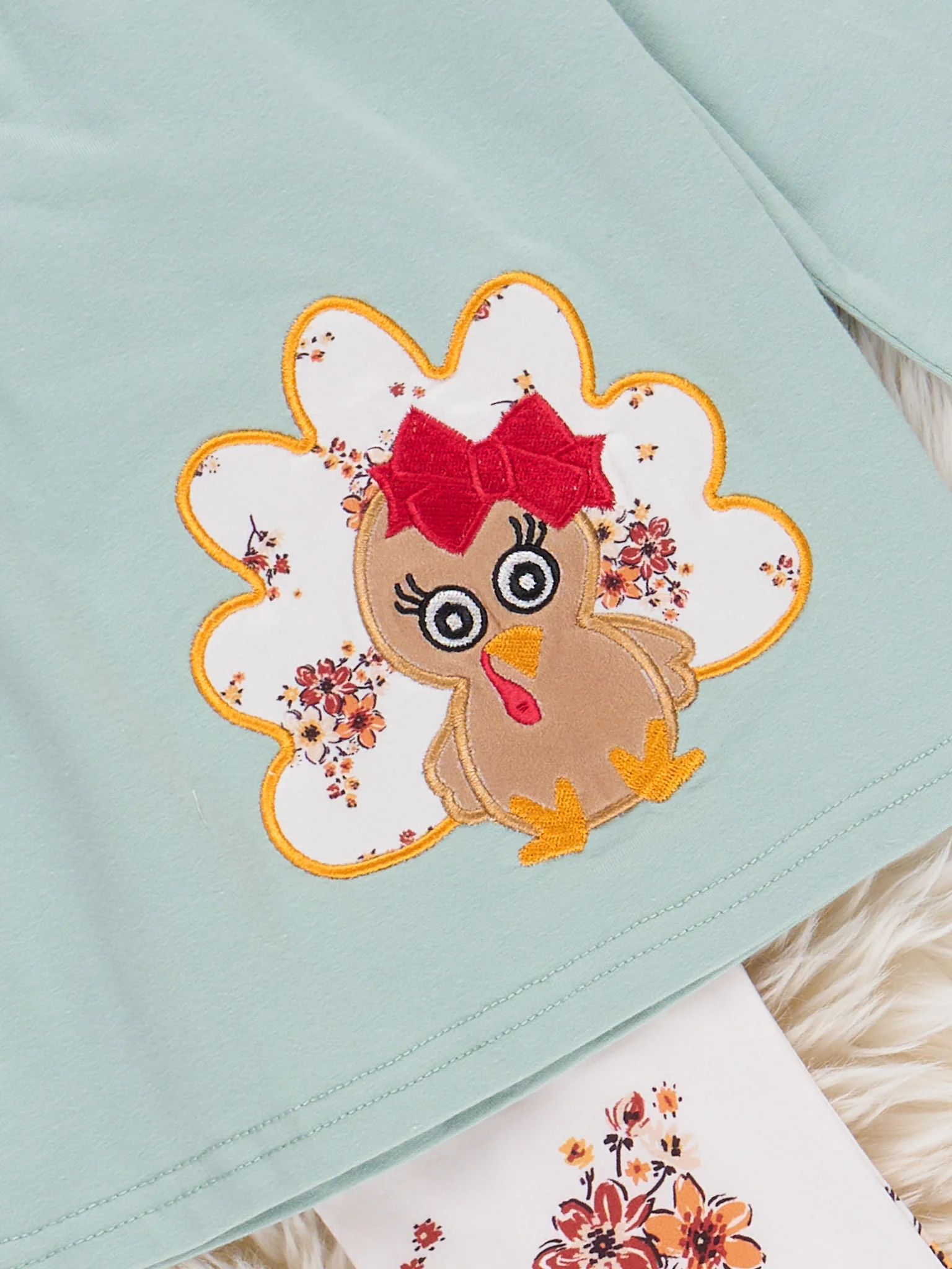 Baby Turkey Embroidered Outfit - Image 4