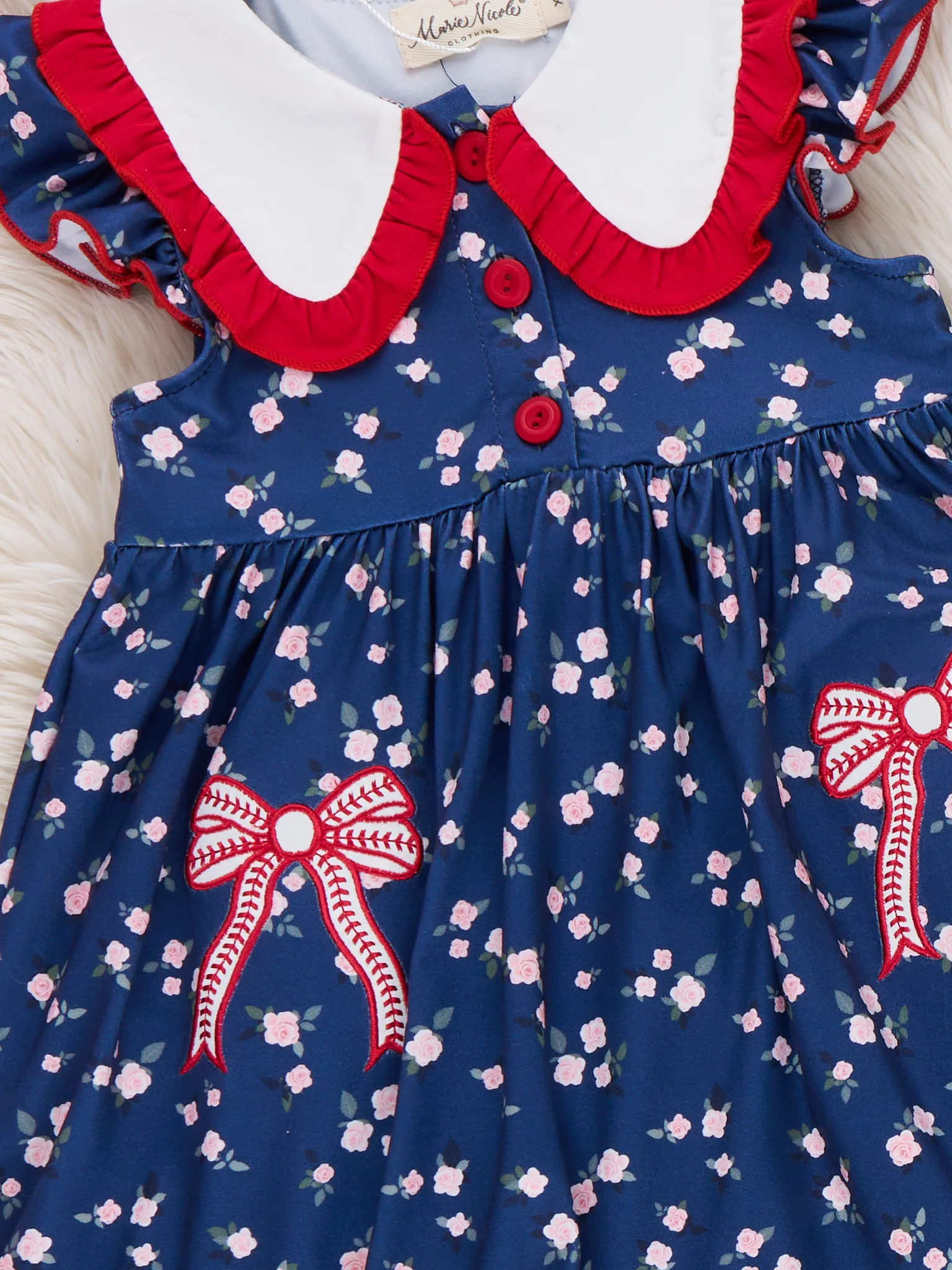 Ballpark Bows Embroidered Dress - Image 3