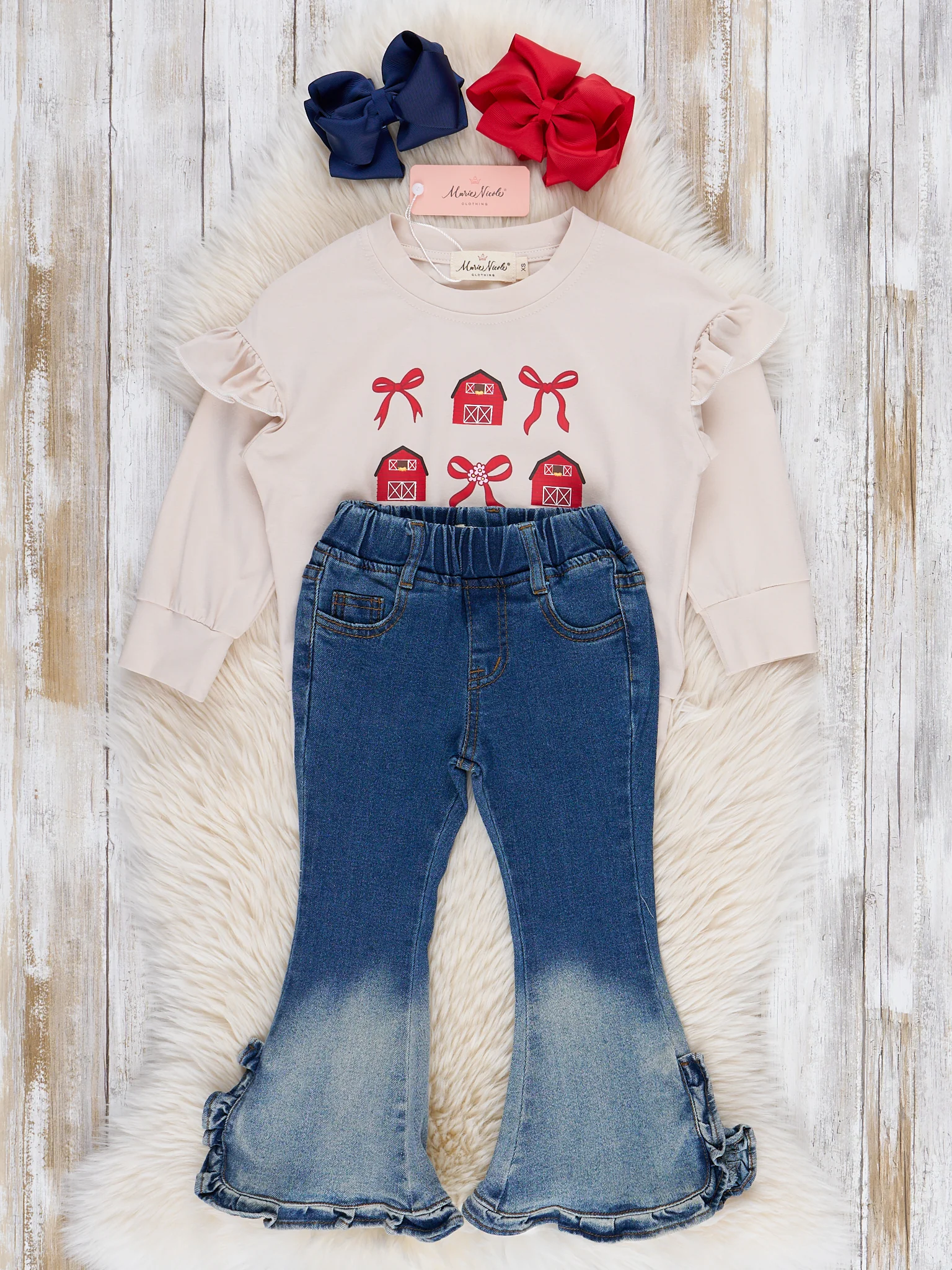 Barns & Bows Ruffle Denim Outfit - Image 2