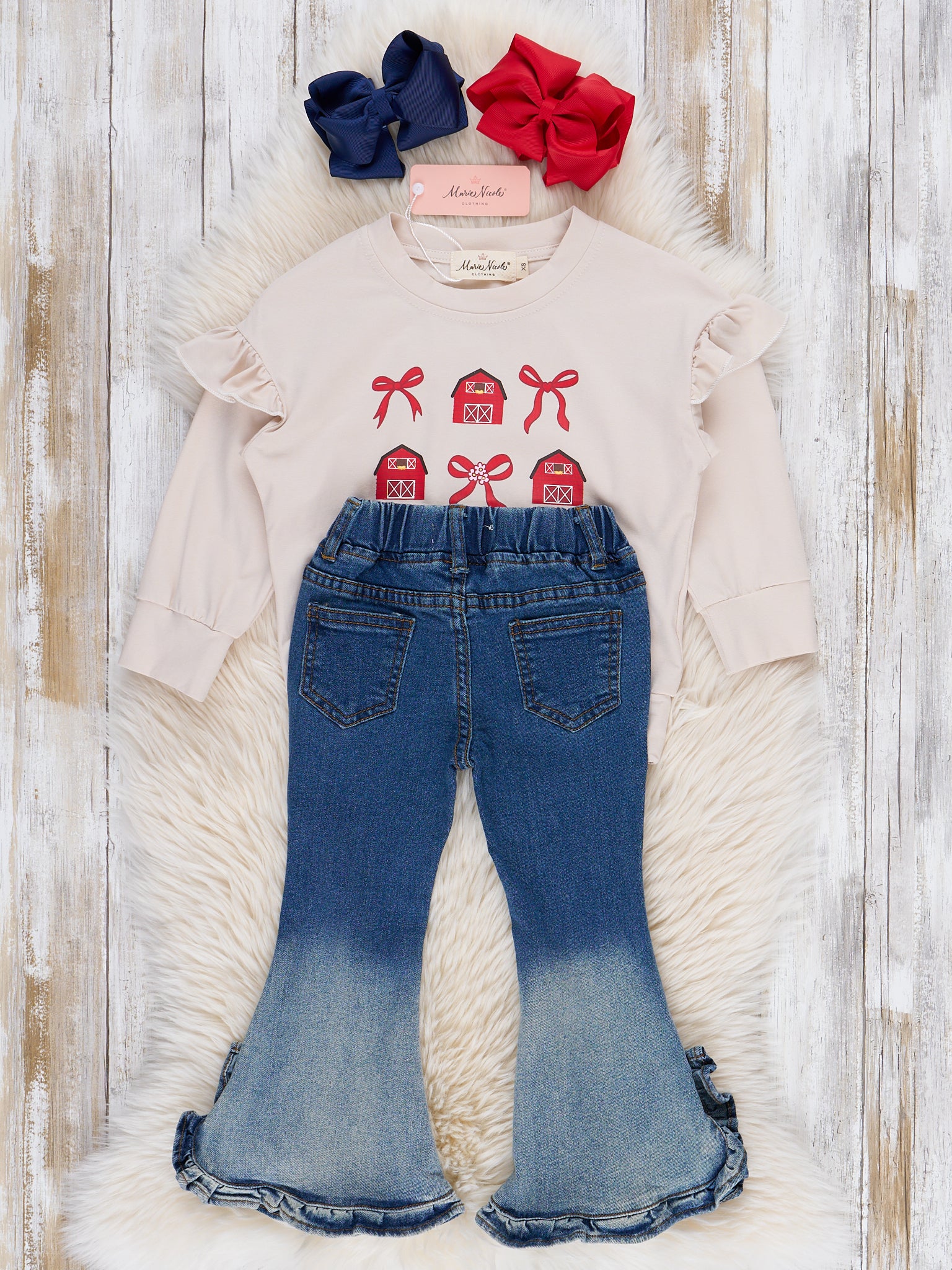 Barns & Bows Ruffle Denim Outfit - Image 3